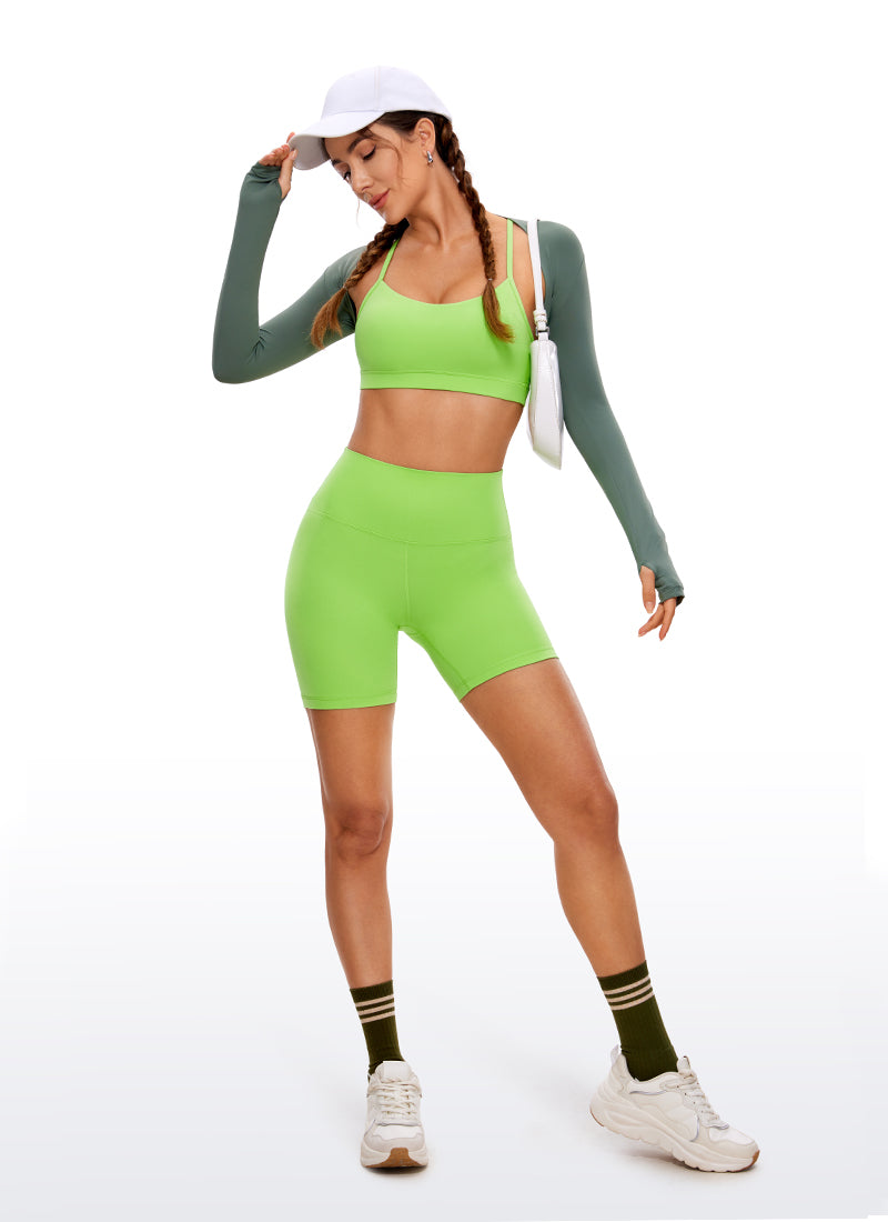CRZ YOGA Women's Yoga Light Support Butterluxe Sports Bra Y back Green Glow @model_info:D