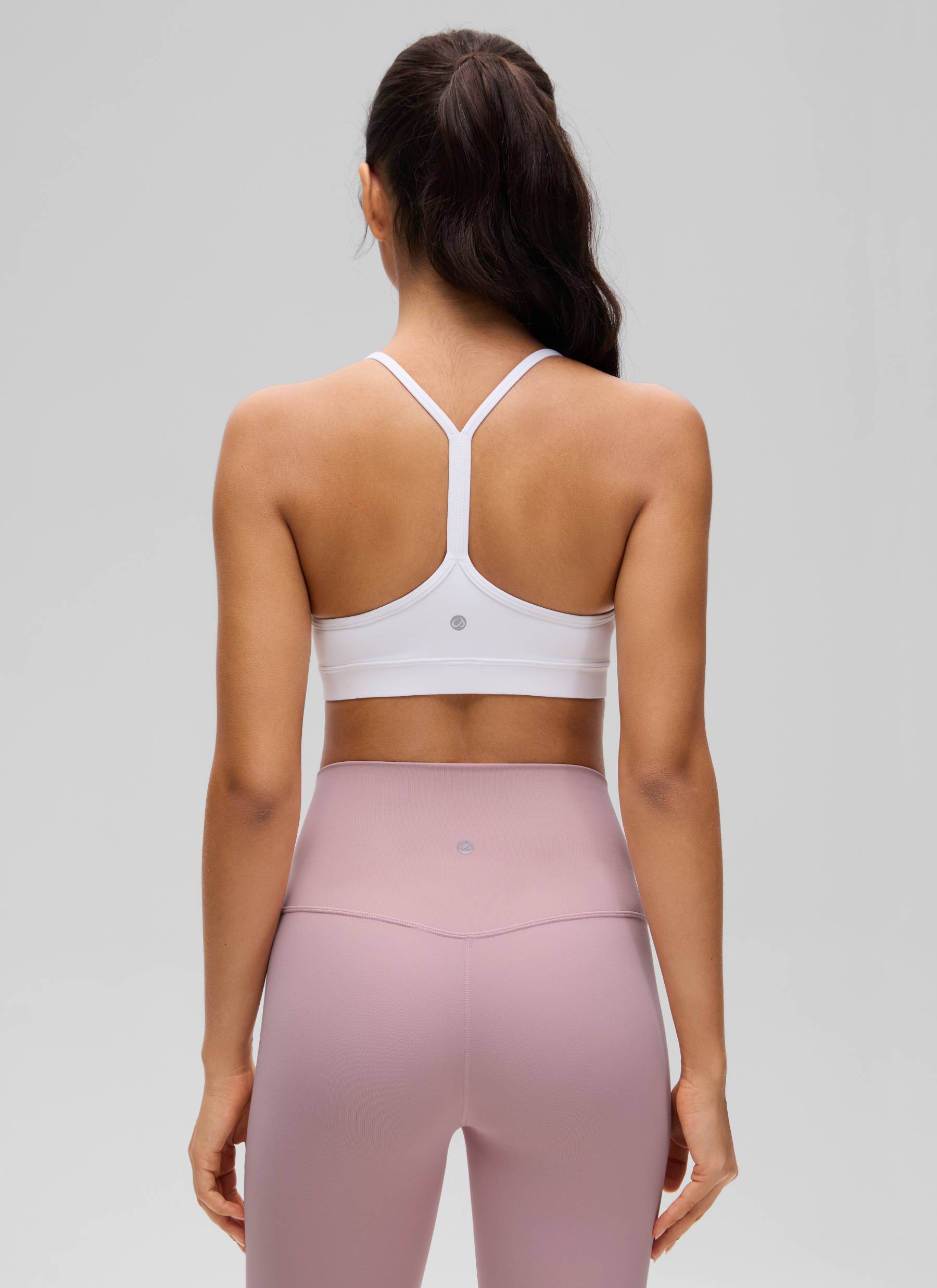 CRZ YOGA Women's Yoga Light Support Butterluxe Sports Bra Y back White