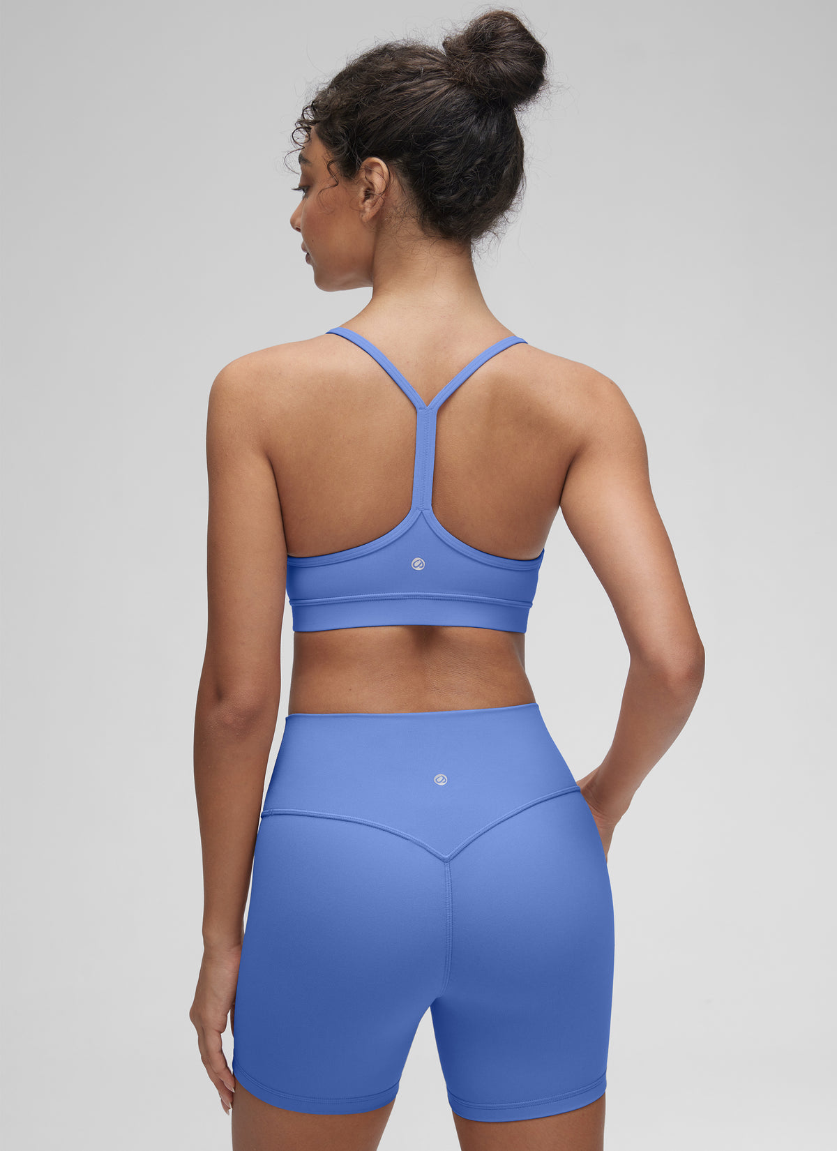 CRZ YOGA Women's Yoga Light Support Butterluxe Sports Bra Y back Wild Indigo @model_info:Anano