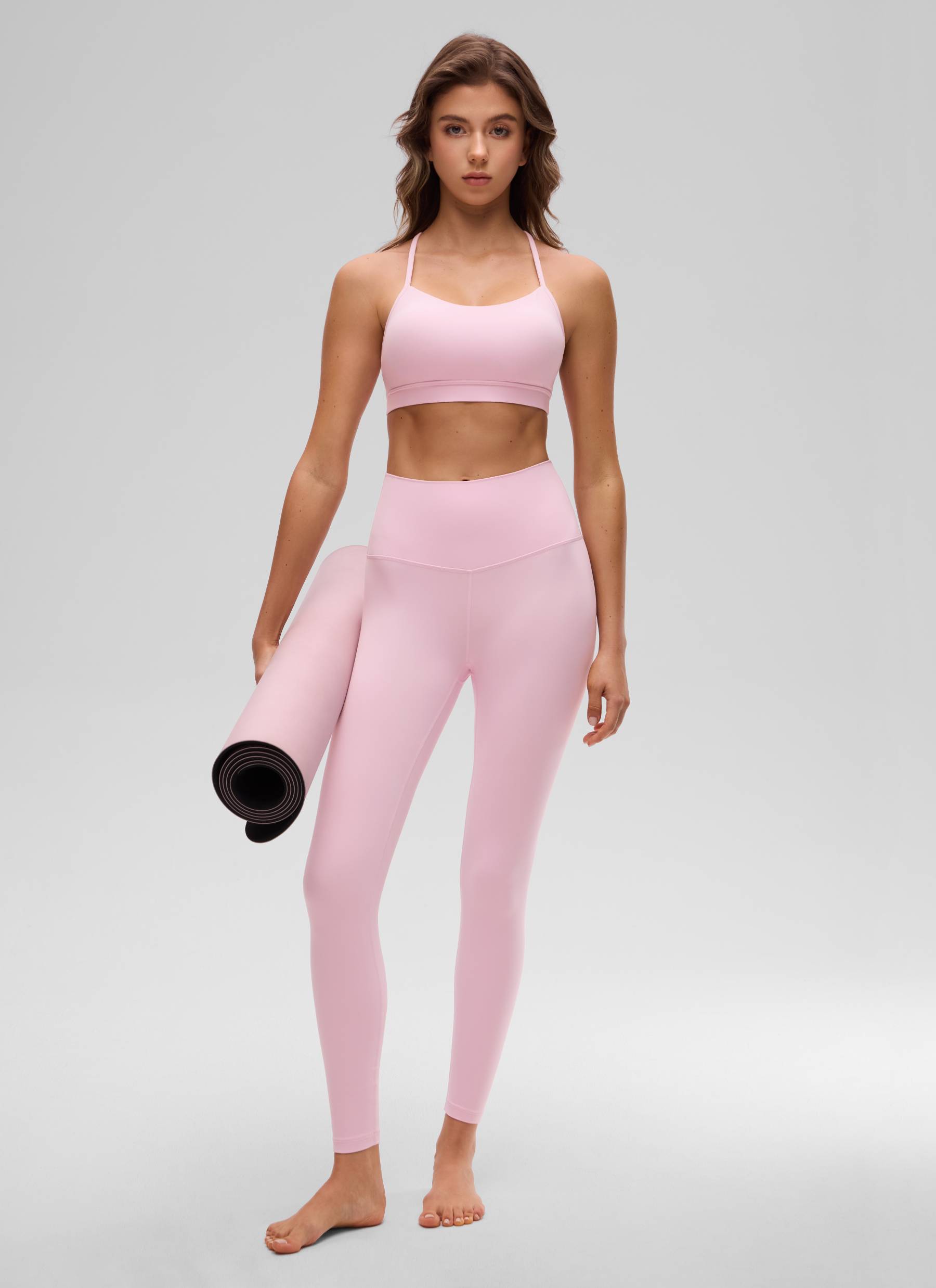 CRZ YOGA Women's Yoga Light Support Butterluxe Sports Bra Y back Pink Peony