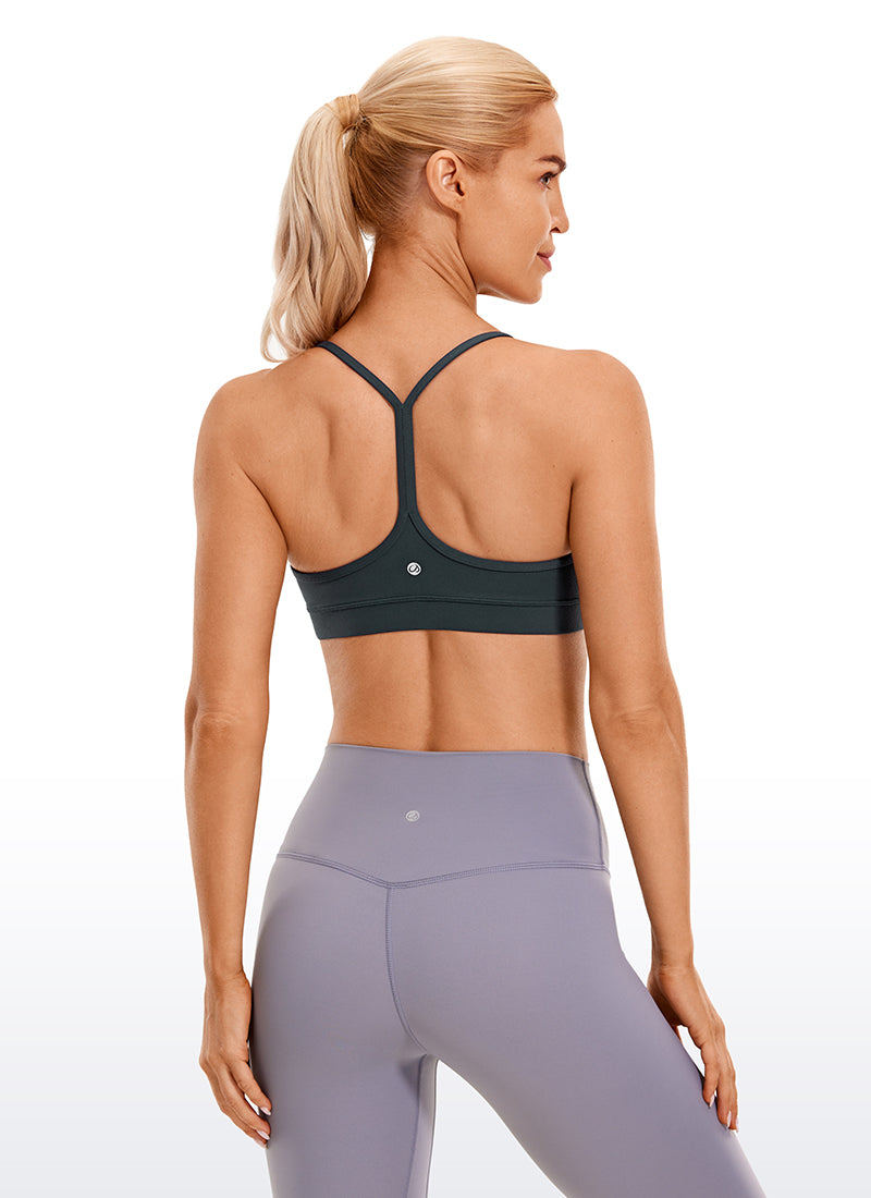 CRZ YOGA Women's Yoga Light Support Butterluxe Sports Bra Y back Dark Green @model_info:N