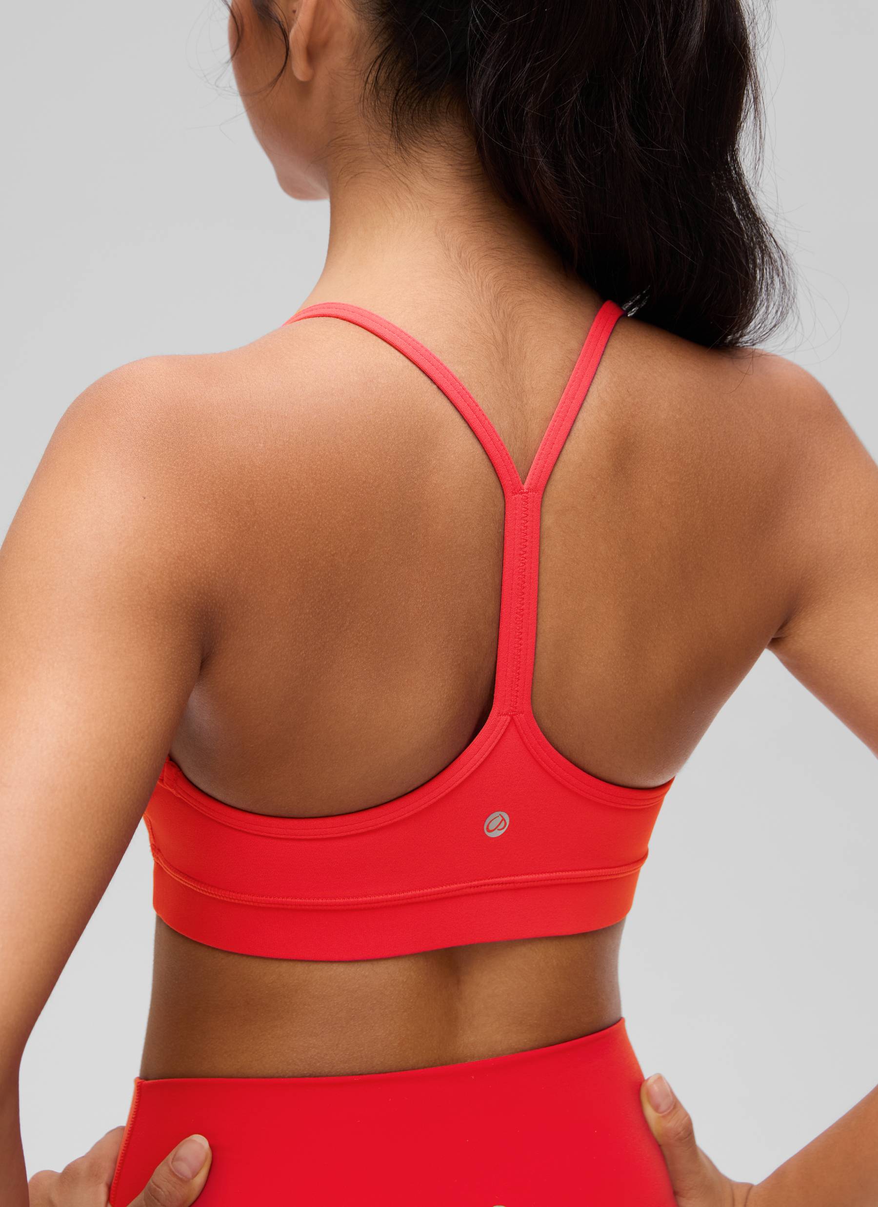 CRZ YOGA Women's Yoga Light Support Butterluxe Sports Bra Y back Deep Red