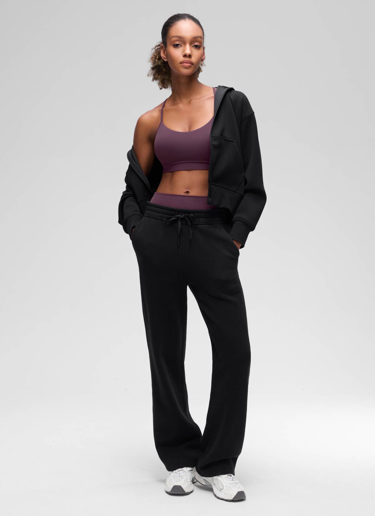 CRZ YOGA Women's Yoga Light Support Butterluxe Sports Bra Y back Grape Thistle Purple @model_info:Patrica