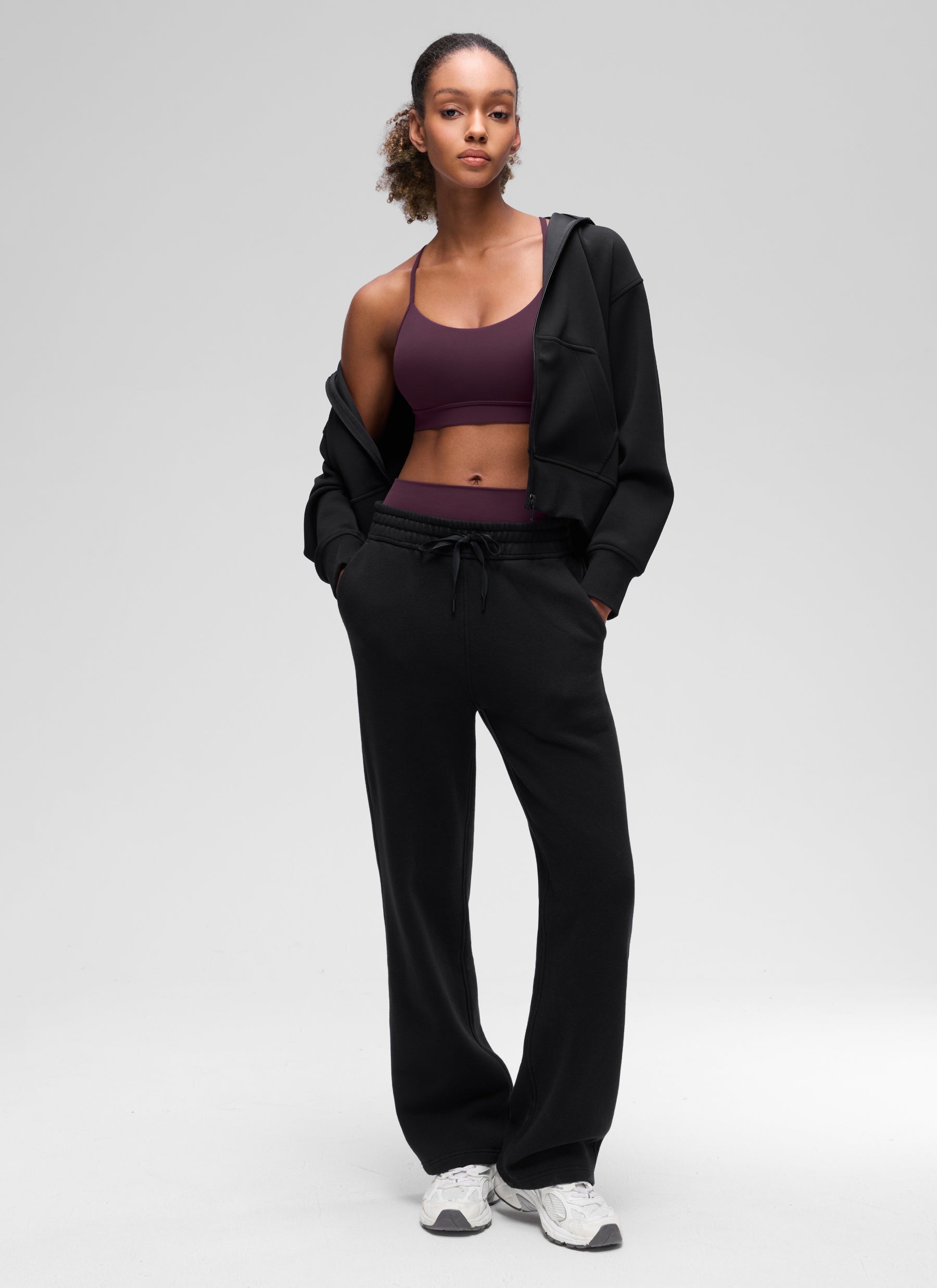CRZ YOGA Women's Yoga Light Support Butterluxe Sports Bra Y back Deep Purple