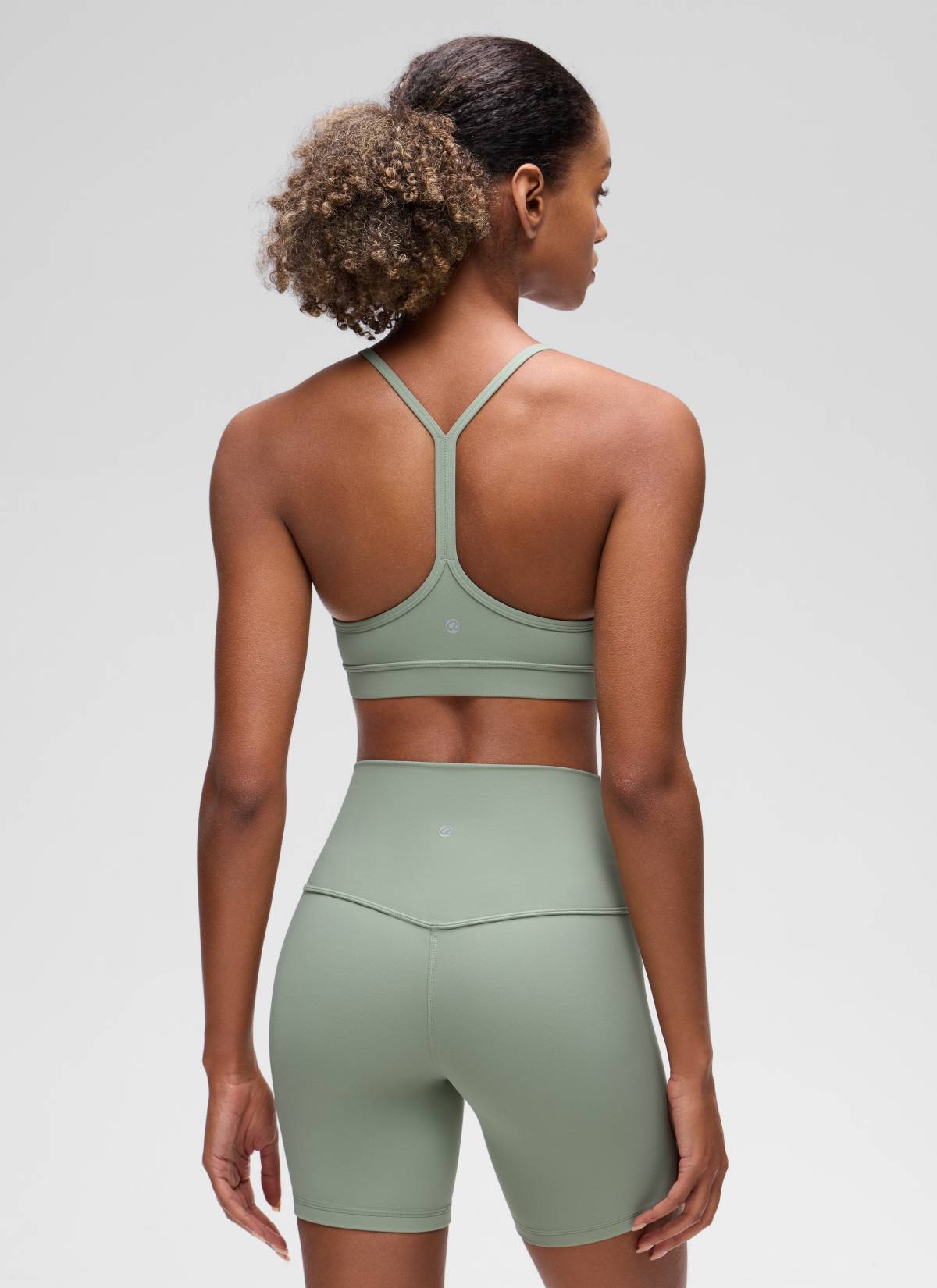 CRZ YOGA Women's Yoga Light Support Butterluxe Sports Bra Y back Green Palm Court