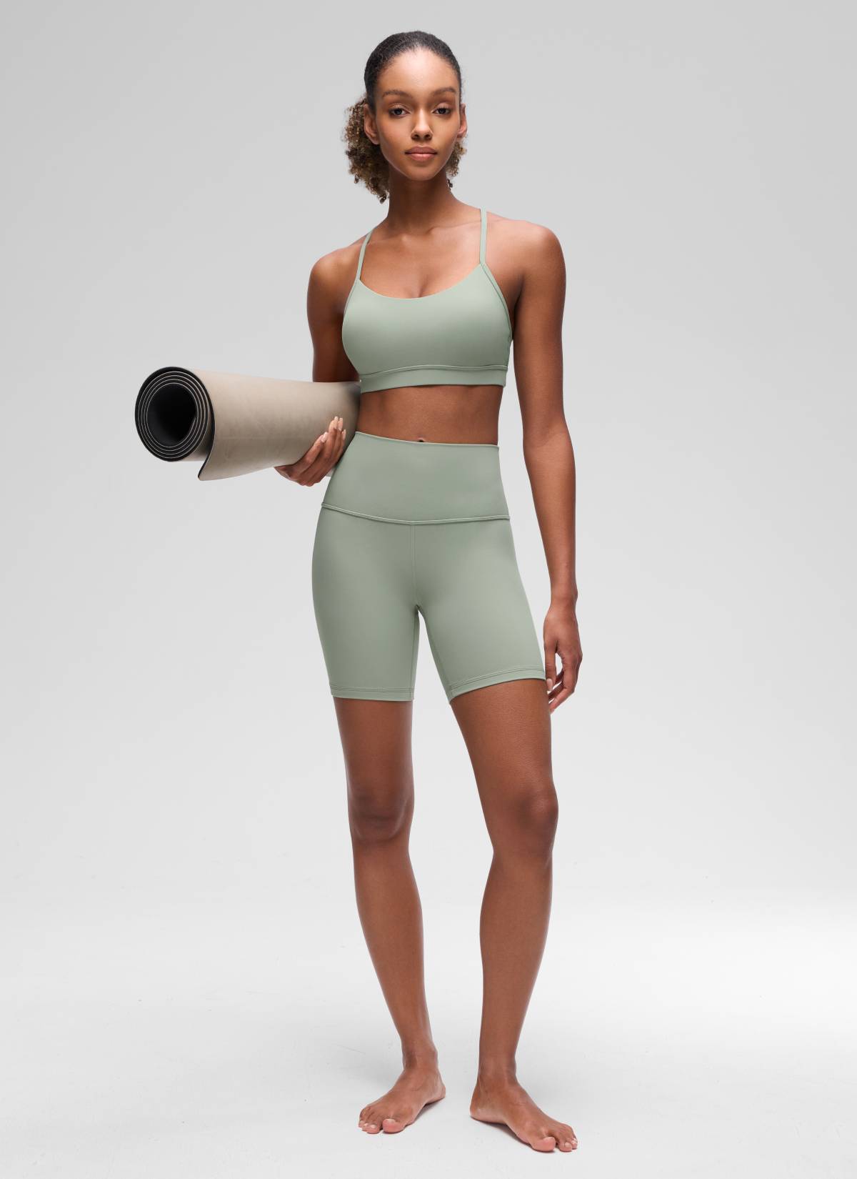 CRZ YOGA Women's Yoga Light Support Butterluxe Sports Bra Y back Green Palm Court
