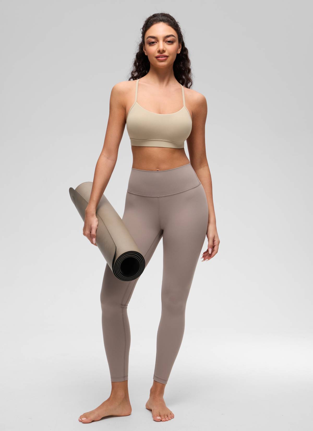 CRZ YOGA Women's Yoga Light Support Butterluxe Sports Bra Y back Oak @model_info:Anano