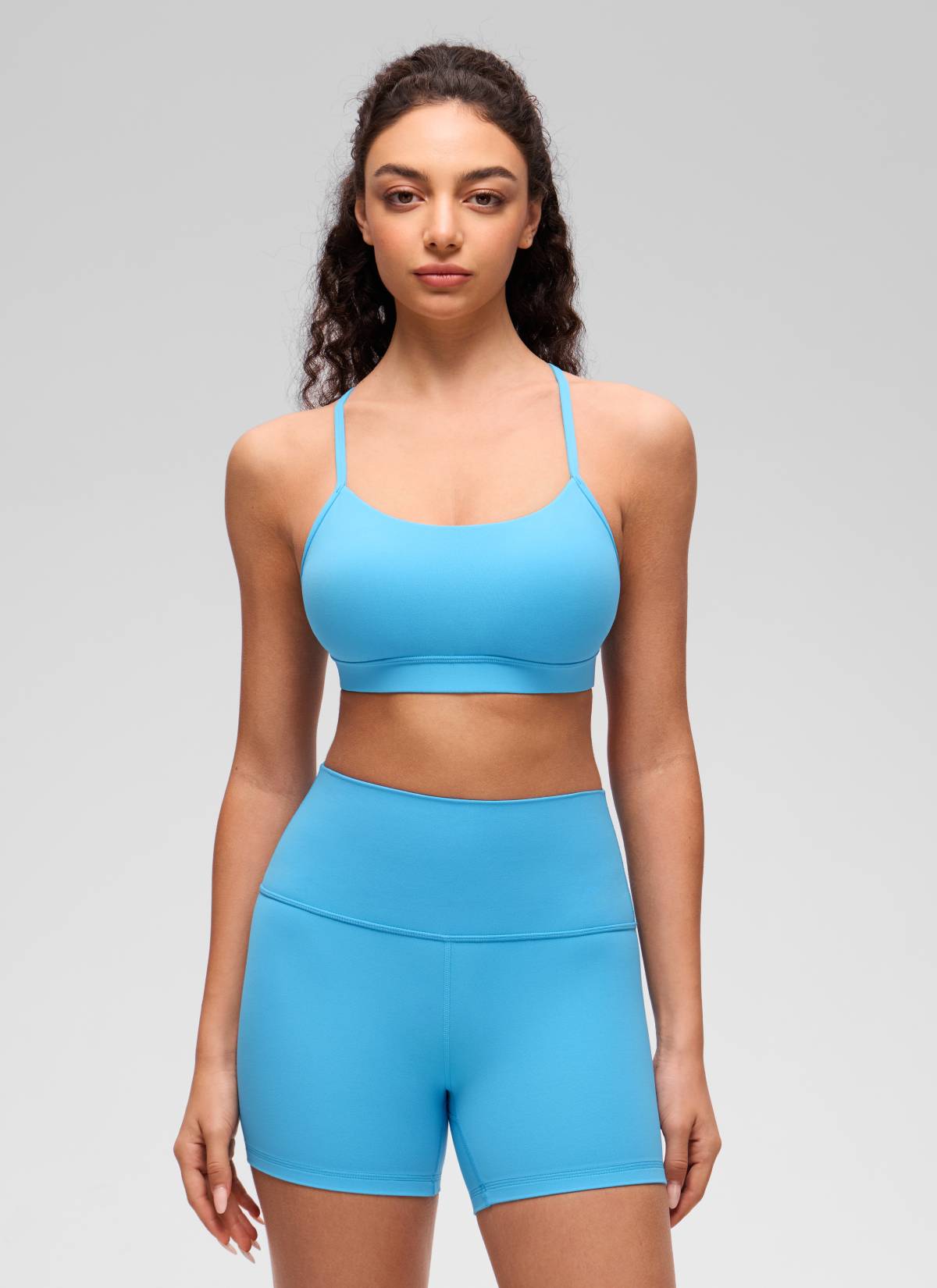CRZ YOGA Women's Yoga Light Support Butterluxe Sports Bra Y back Kayak Blue @model_info:Anano