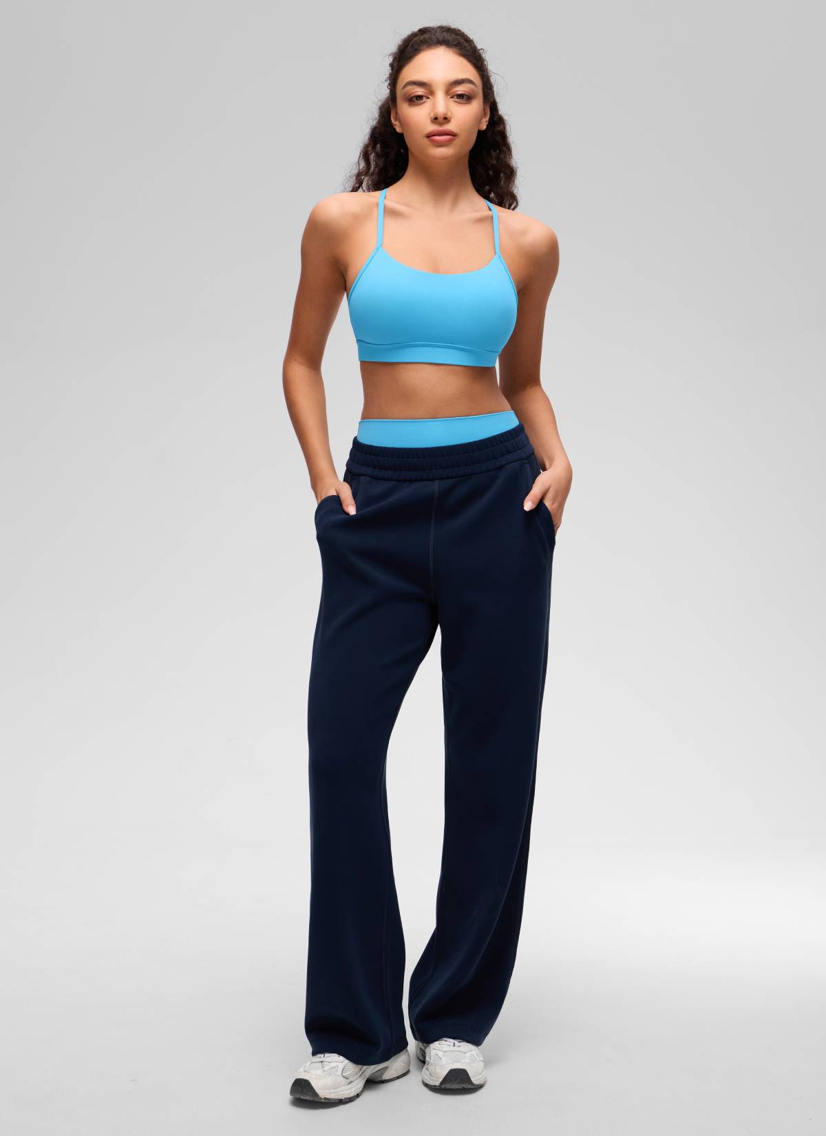 CRZ YOGA Women's Yoga Light Support Butterluxe Sports Bra Y back Kayak Blue @model_info:Anano