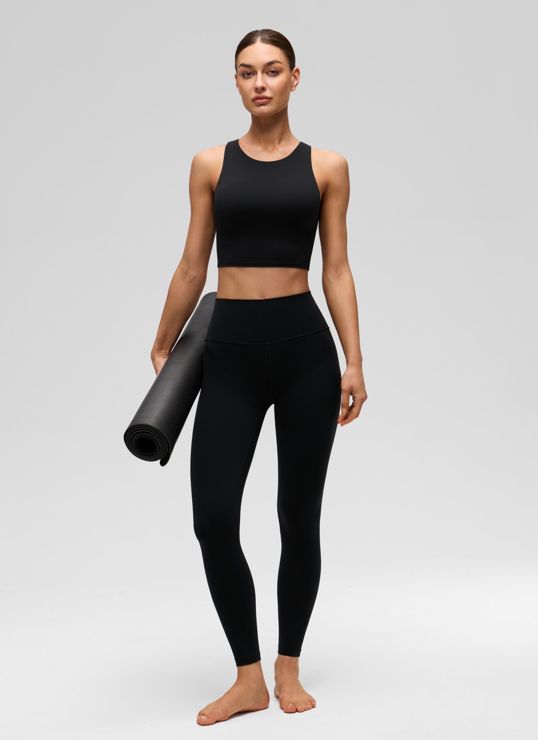 CRZ YOGA  Women's Yoga Low Support Butterluxe Tank High Neck Racerback Black