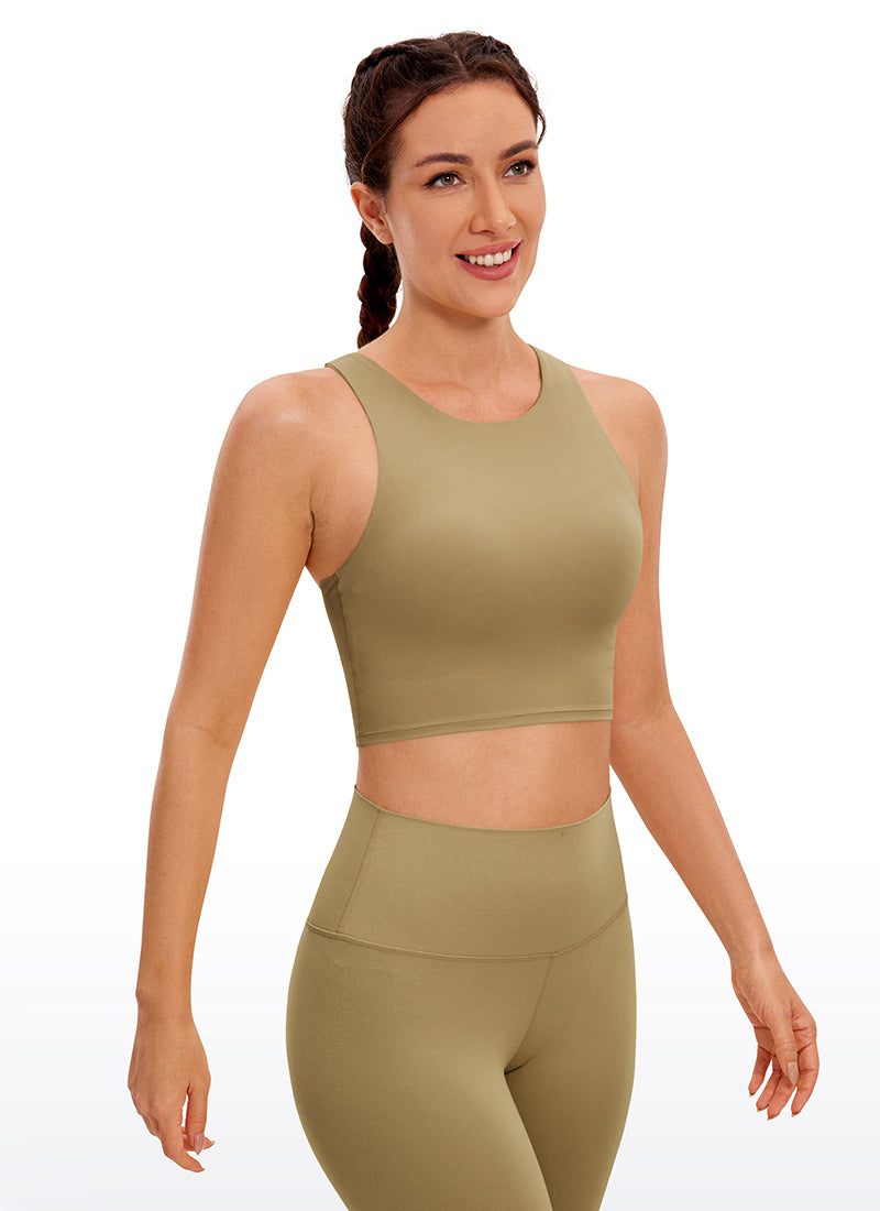 CRZ YOGA  Women's Yoga Low Support Butterluxe Tank High Neck Racerback Soul Brown