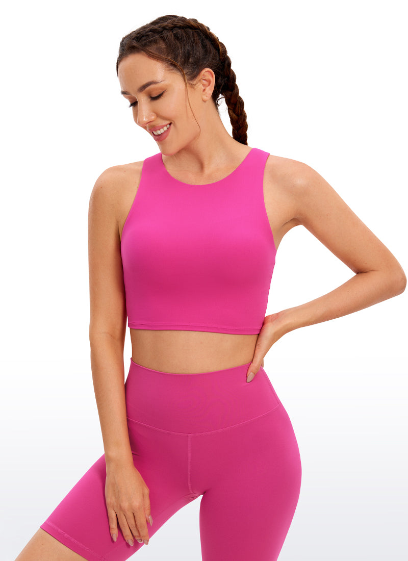 CRZ YOGA  Women's Yoga Low Support Butterluxe Tank High Neck Racerback Hibiscus Purple @model_info:D
