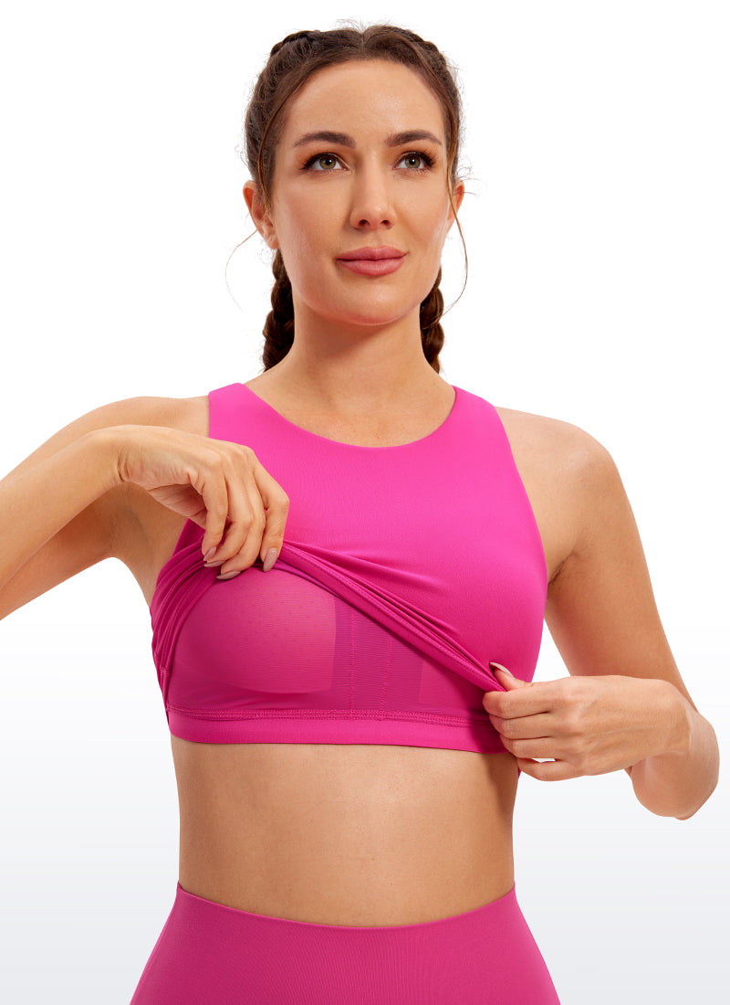 CRZ YOGA  Women's Yoga Low Support Butterluxe Tank High Neck Racerback Hibiscus Purple @model_info:D