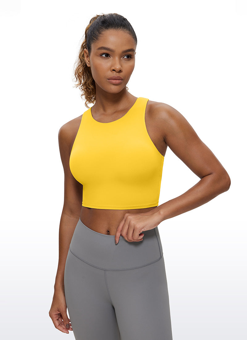 CRZ YOGA  Women's Yoga Low Support Butterluxe Tank High Neck Racerback High Visibility Yellow @model_info:Deni