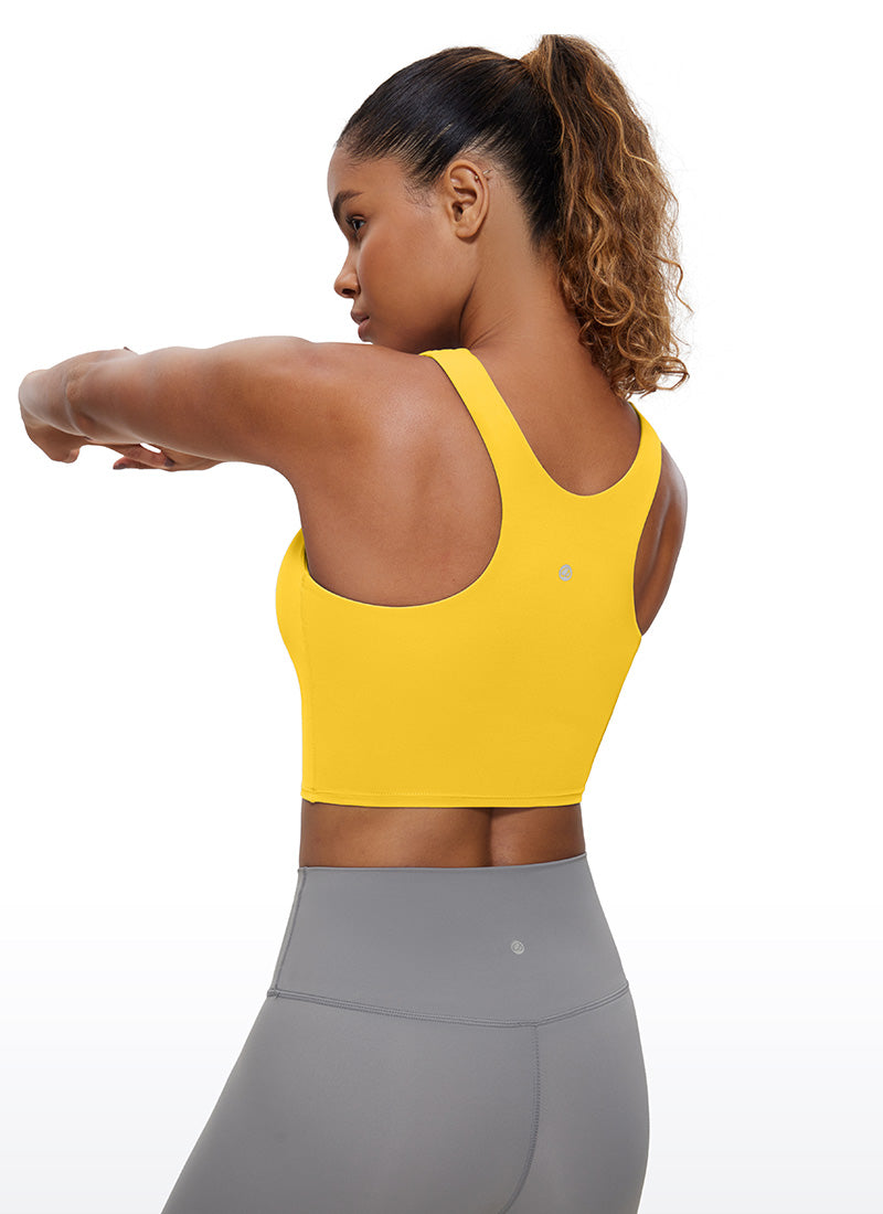 CRZ YOGA  Women's Yoga Low Support Butterluxe Tank High Neck Racerback High Visibility Yellow @model_info:Deni