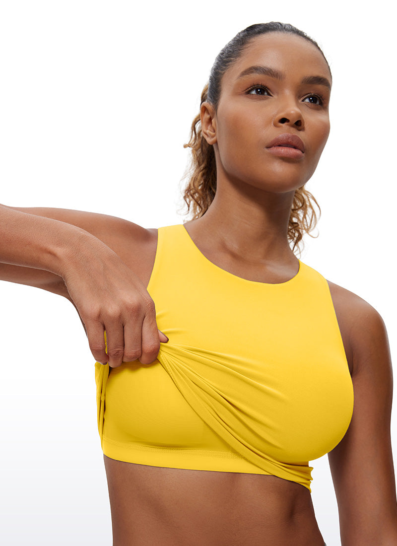 CRZ YOGA  Women's Yoga Low Support Butterluxe Tank High Neck Racerback High Visibility Yellow @model_info:Deni