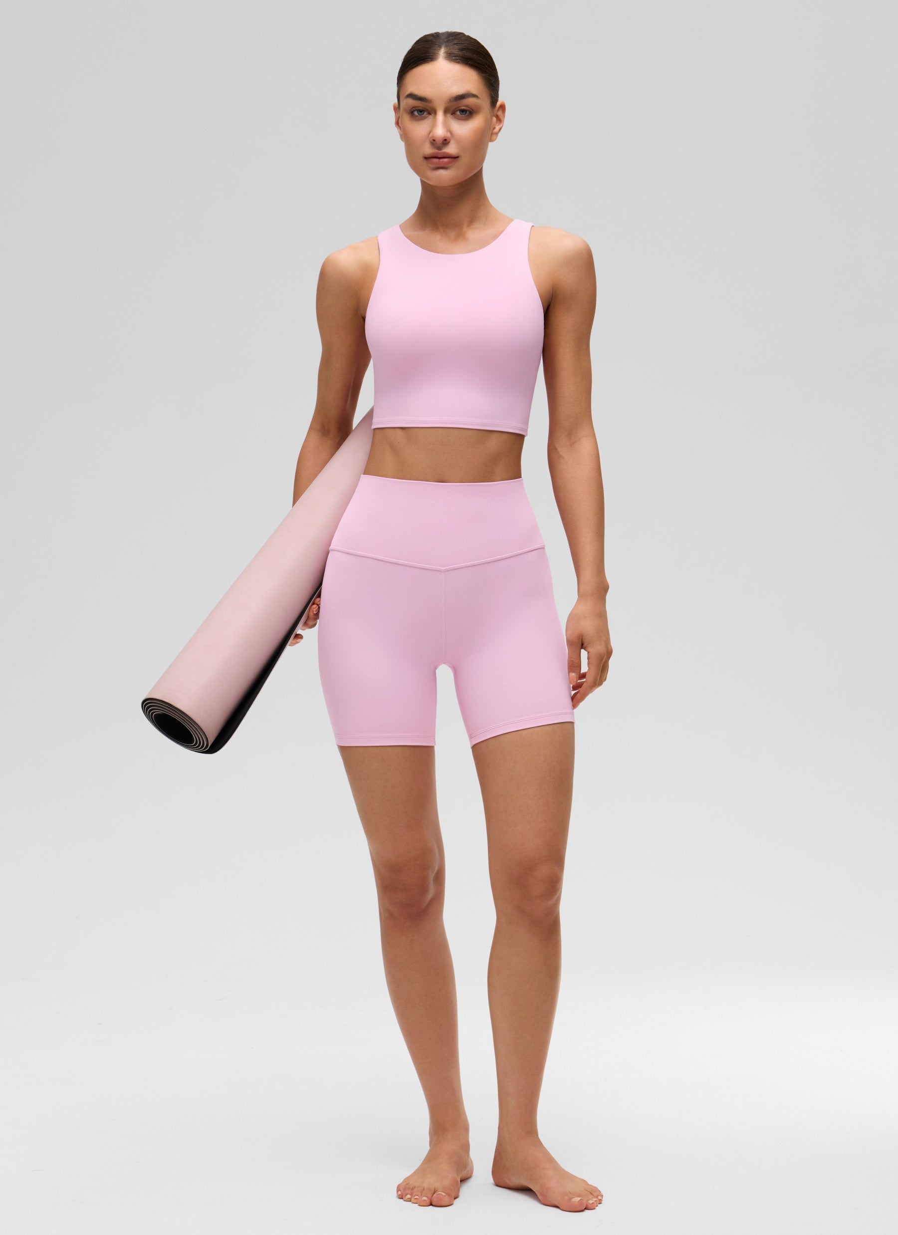 CRZ YOGA  Women's Yoga Low Support Butterluxe Tank High Neck Racerback Vita Pink
