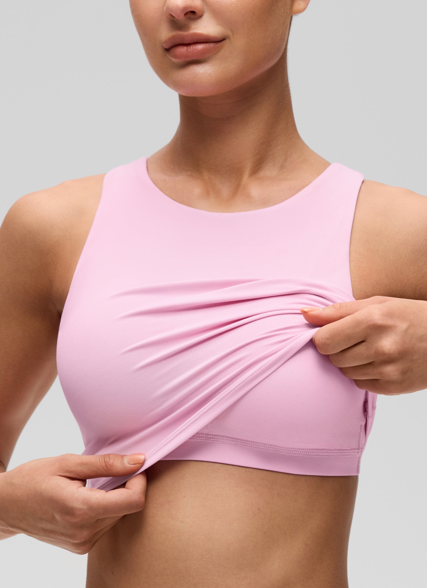 CRZ YOGA  Women's Yoga Low Support Butterluxe Tank High Neck Racerback Vita Pink