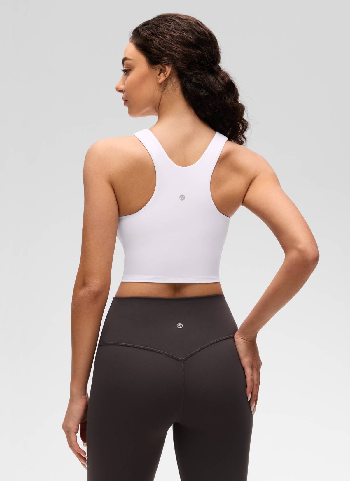 CRZ YOGA  Women's Yoga Low Support Butterluxe Tank High Neck Racerback White