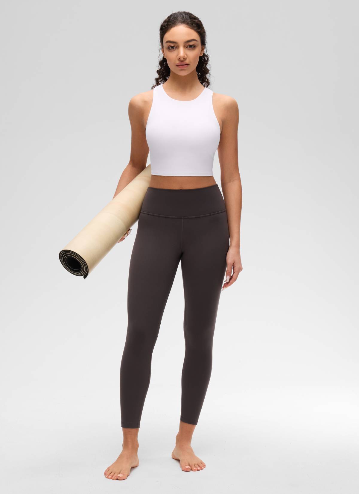 CRZ YOGA  Women's Yoga Low Support Butterluxe Tank High Neck Racerback White