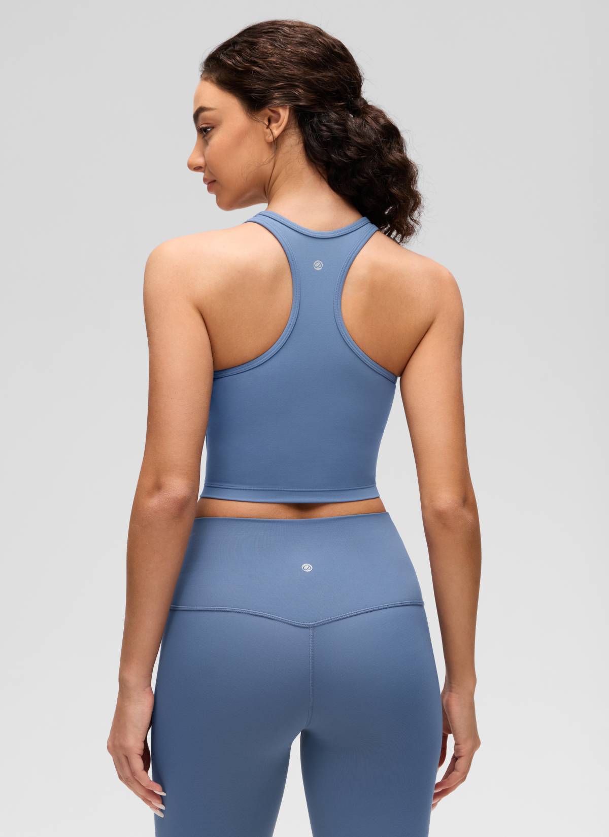 CRZ YOGA Women's Yoga Low support Butterluxe Scoop Neck Bra Y-Back Oasis Blue