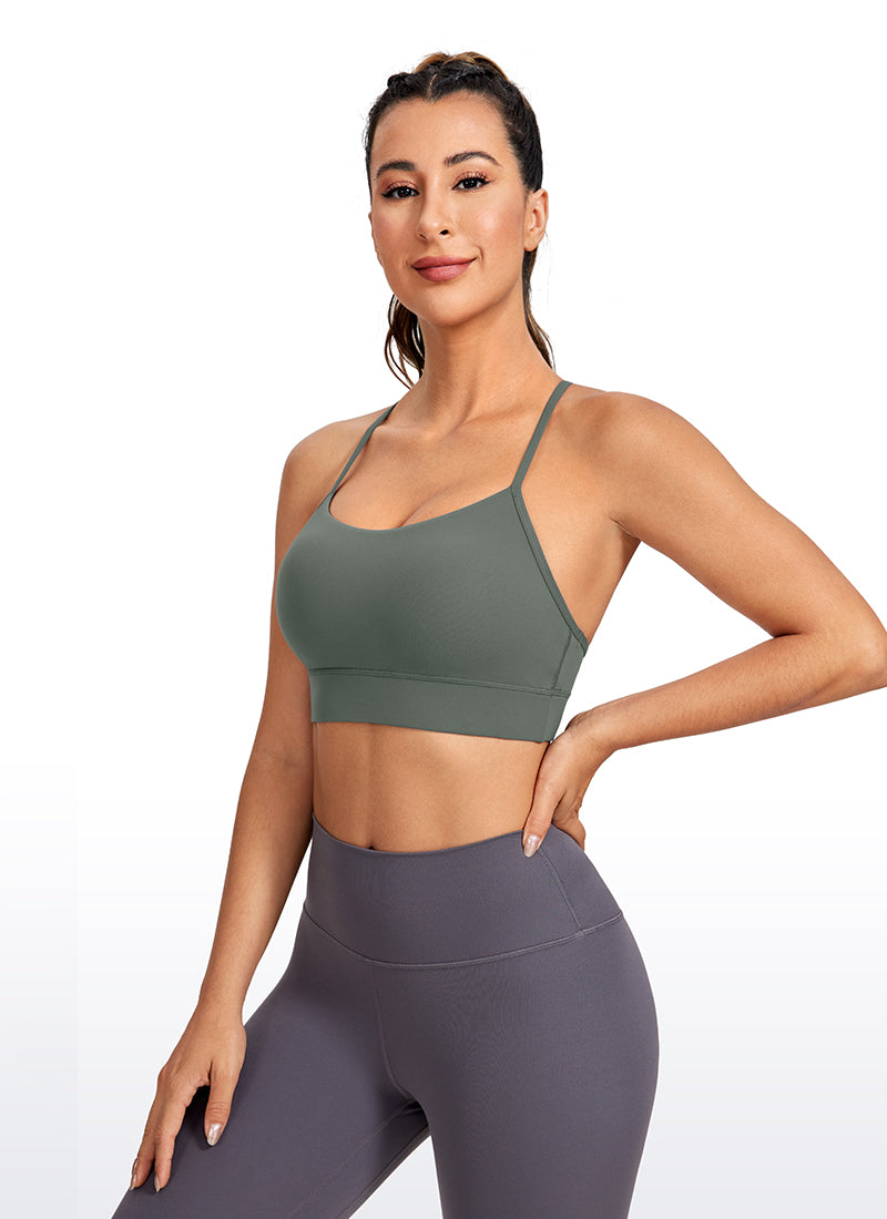 حمالة صدر طويلة لليوجا بدعم خفيف وظهر على شكل حرف Y للنساء من CRZ YOGA بلون ميرمية رمادية Butterluxe