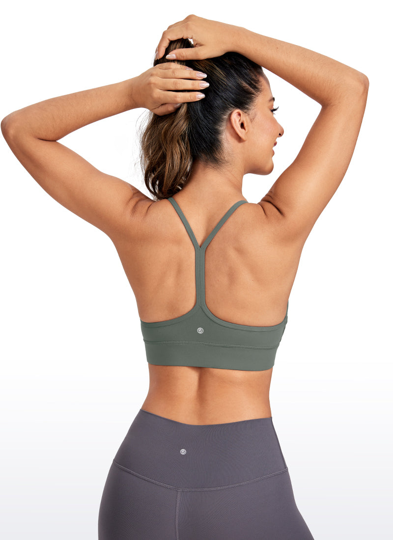 حمالة صدر طويلة لليوجا بدعم خفيف وظهر على شكل حرف Y للنساء من CRZ YOGA بلون ميرمية رمادية Butterluxe