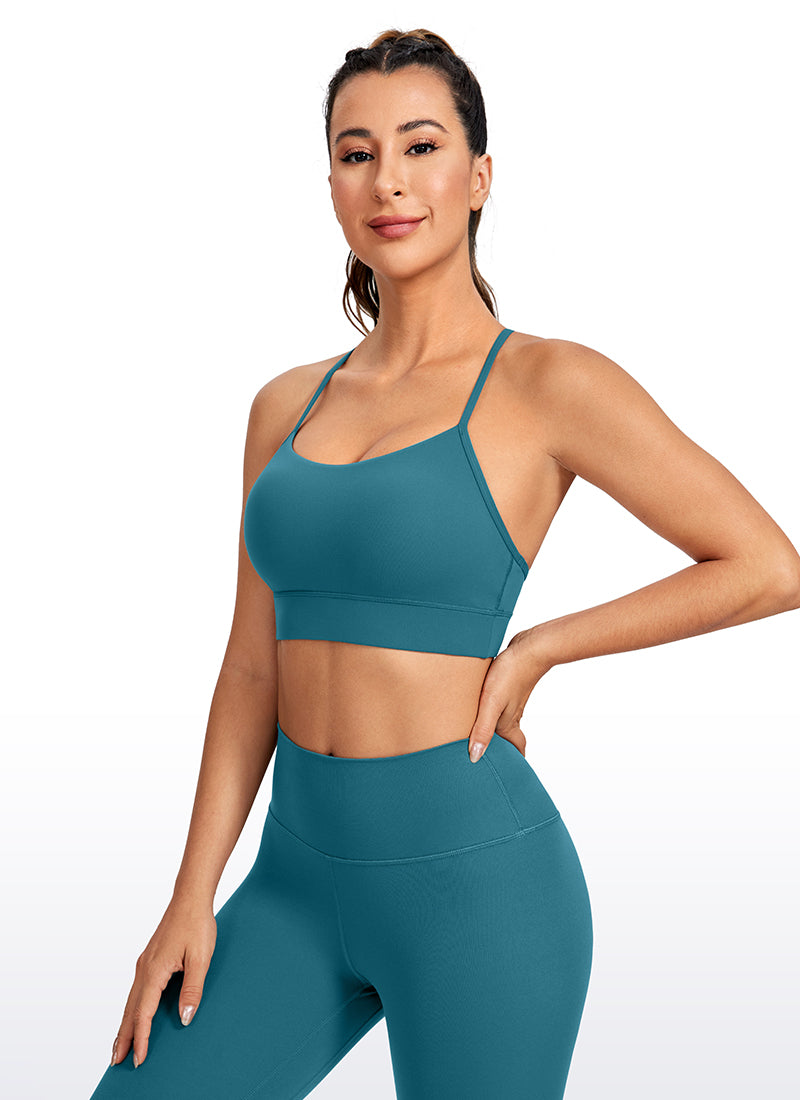 حمالة صدر طويلة لليوجا بدعم خفيف وظهر على شكل حرف Y للنساء من CRZ YOGA بلون أخضر بورياليس Butterluxe