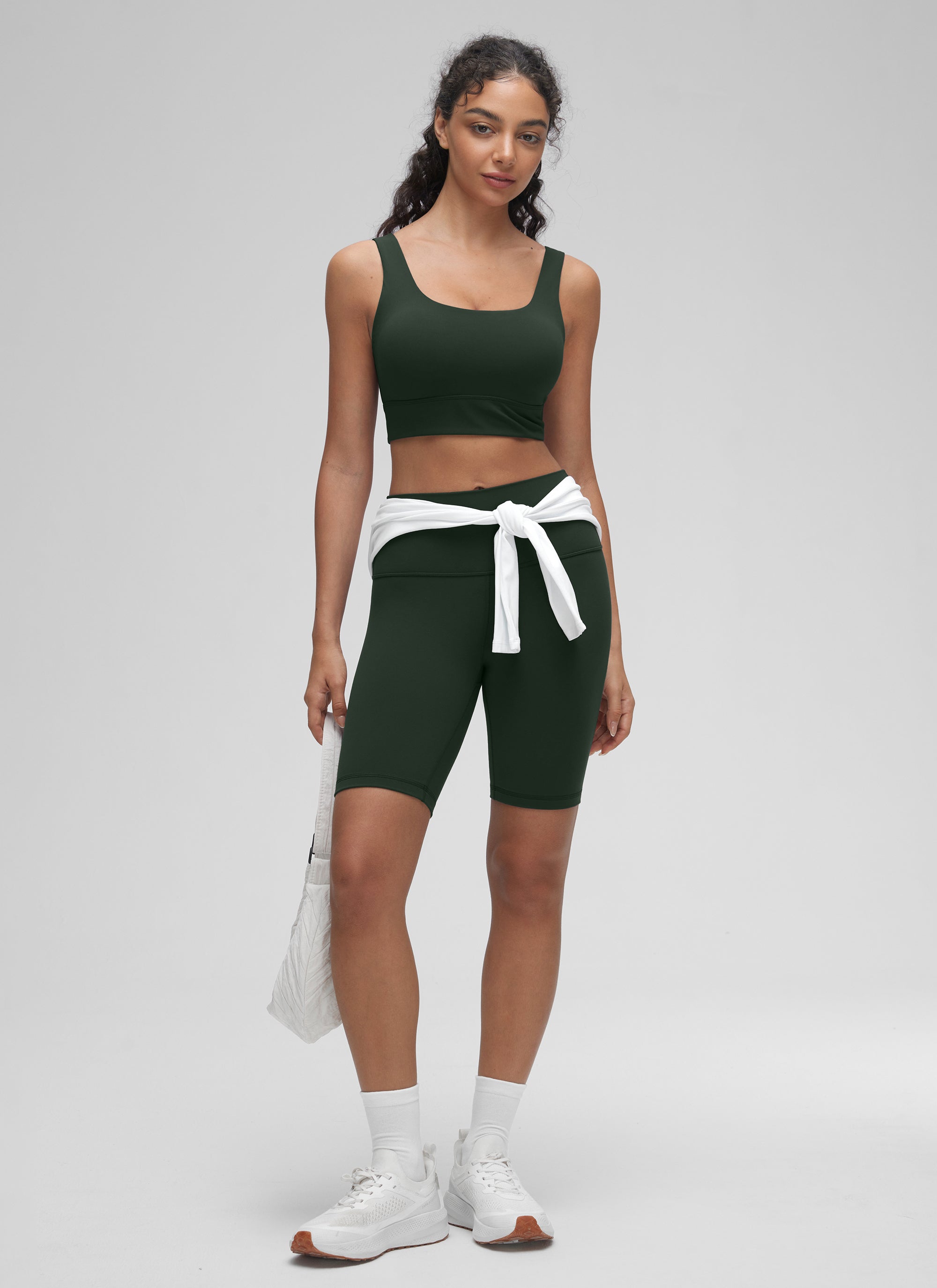 CRZ YOGA Women's Yoga Low Support Butterluxe Sport Bra U Back Longline Legend Green