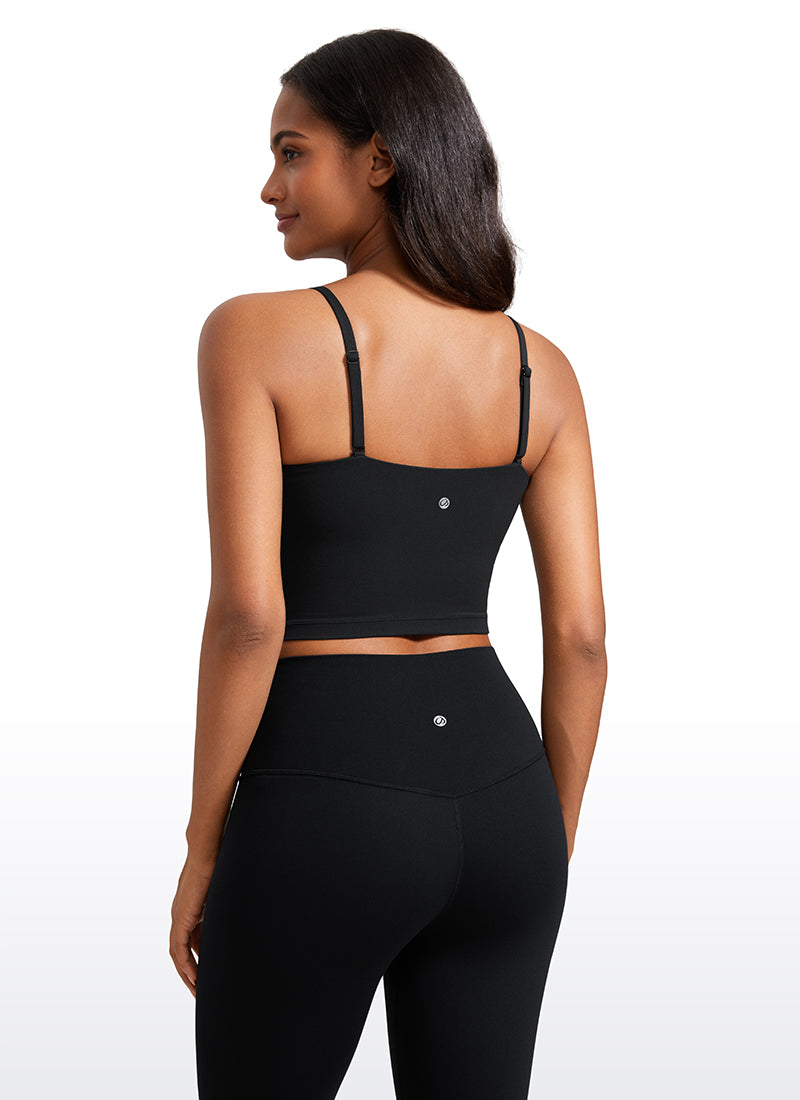 حمالة صدر رياضية طويلة قابلة للتعديل بحمالات رفيعة من Butterluxe للنساء من CRZ YOGA بلون أسود