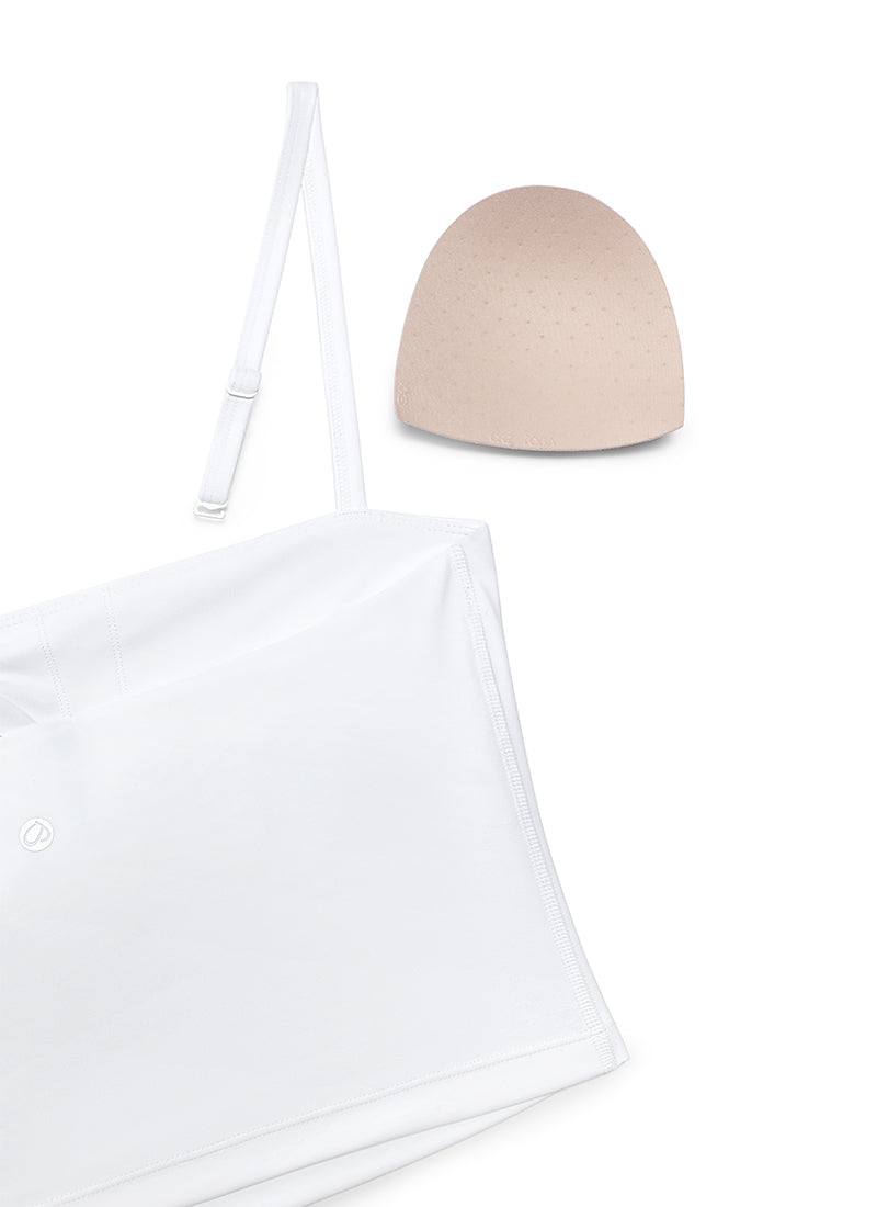حمالة صدر رياضية طويلة قابلة للتعديل بحمالات رفيعة من Butterluxe للنساء من CRZ YOGA بلون أبيض