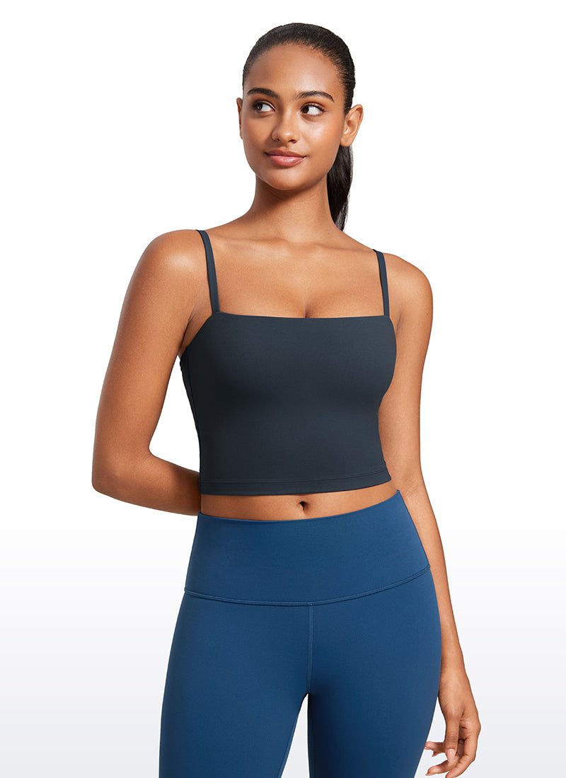 حمالة صدر رياضية طويلة قابلة للتعديل بحمالات رفيعة من Butterluxe للنساء من CRZ YOGA بلون كحلي داكن