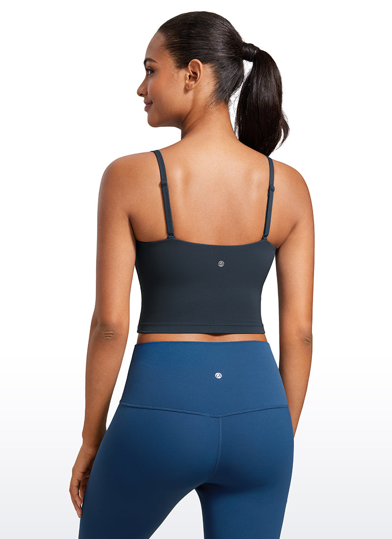 حمالة صدر رياضية طويلة قابلة للتعديل بحمالات رفيعة من Butterluxe للنساء من CRZ YOGA بلون كحلي داكن