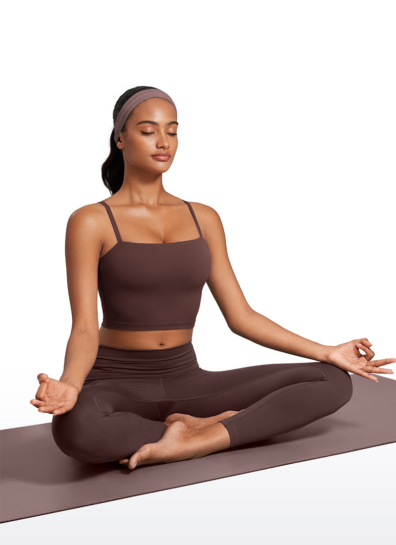حمالة صدر رياضية طويلة قابلة للتعديل بحمالات رفيعة من Butterluxe للنساء من CRZ YOGA بلون رمادي داكن