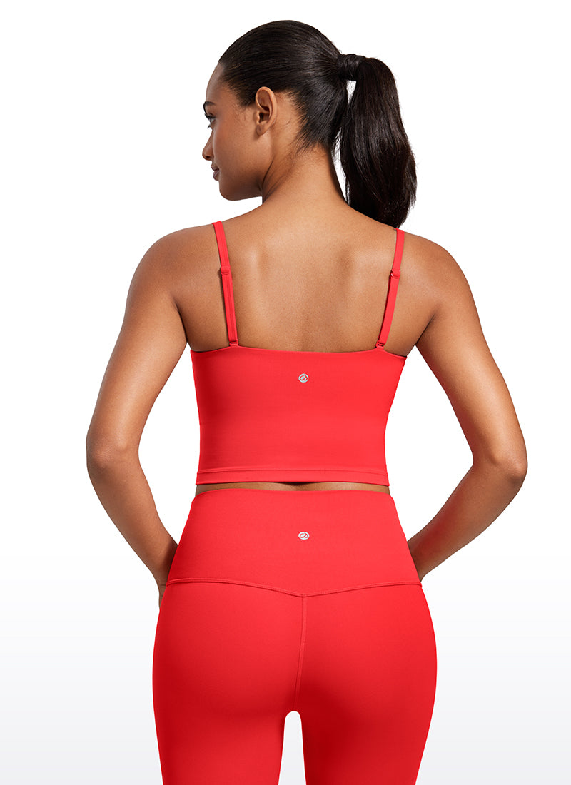 حمالة صدر رياضية طويلة قابلة للتعديل بحمالات رفيعة من Butterluxe للنساء من CRZ YOGA بلون أحمر داكن