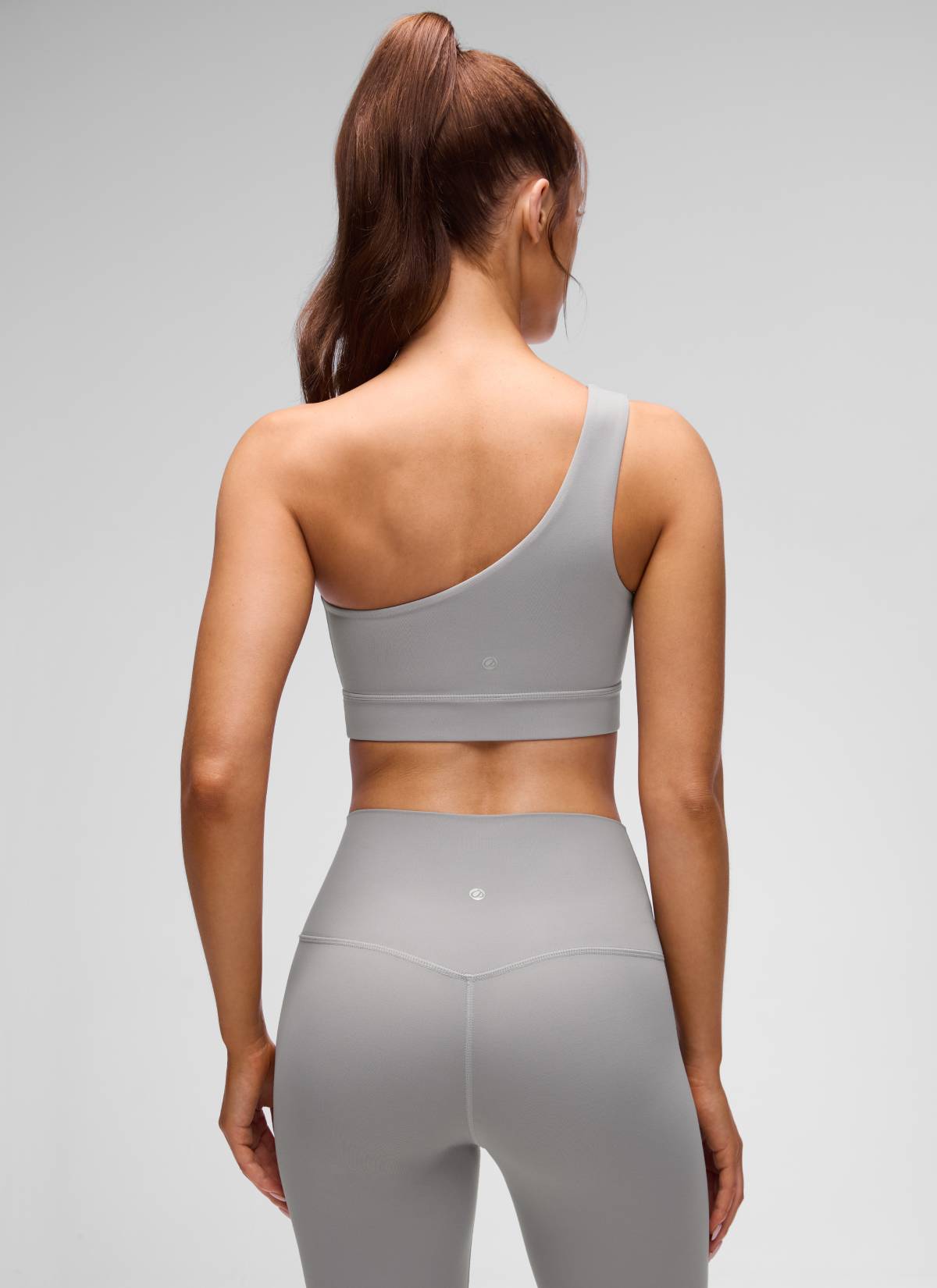 CRZ YOGA Butterluxe حمالة صدر رياضية نسائية بكتف واحد، غير متماثلة، مبطنة، لون رمادي غول