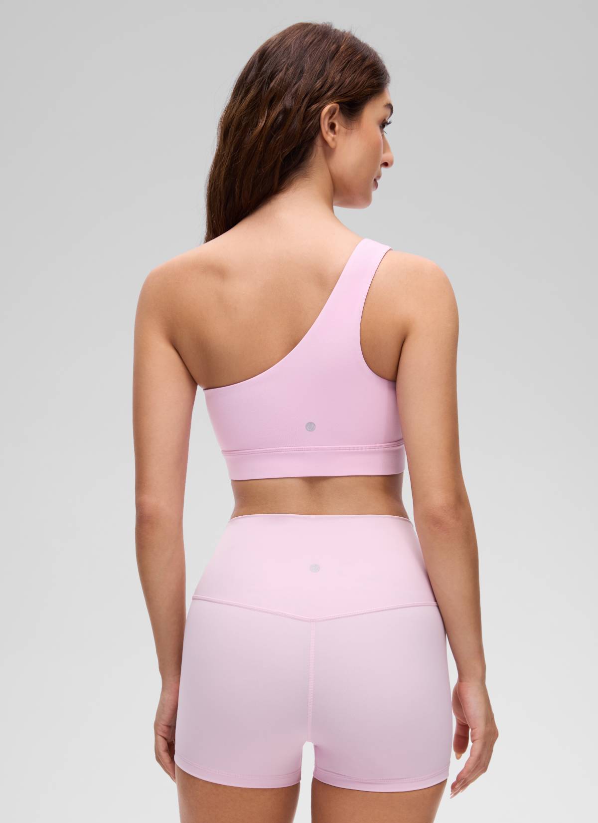 CRZ YOGA Butterluxe حمالة صدر رياضية نسائية بكتف واحد، غير متماثلة، مبطنة، لون فيتا بينك