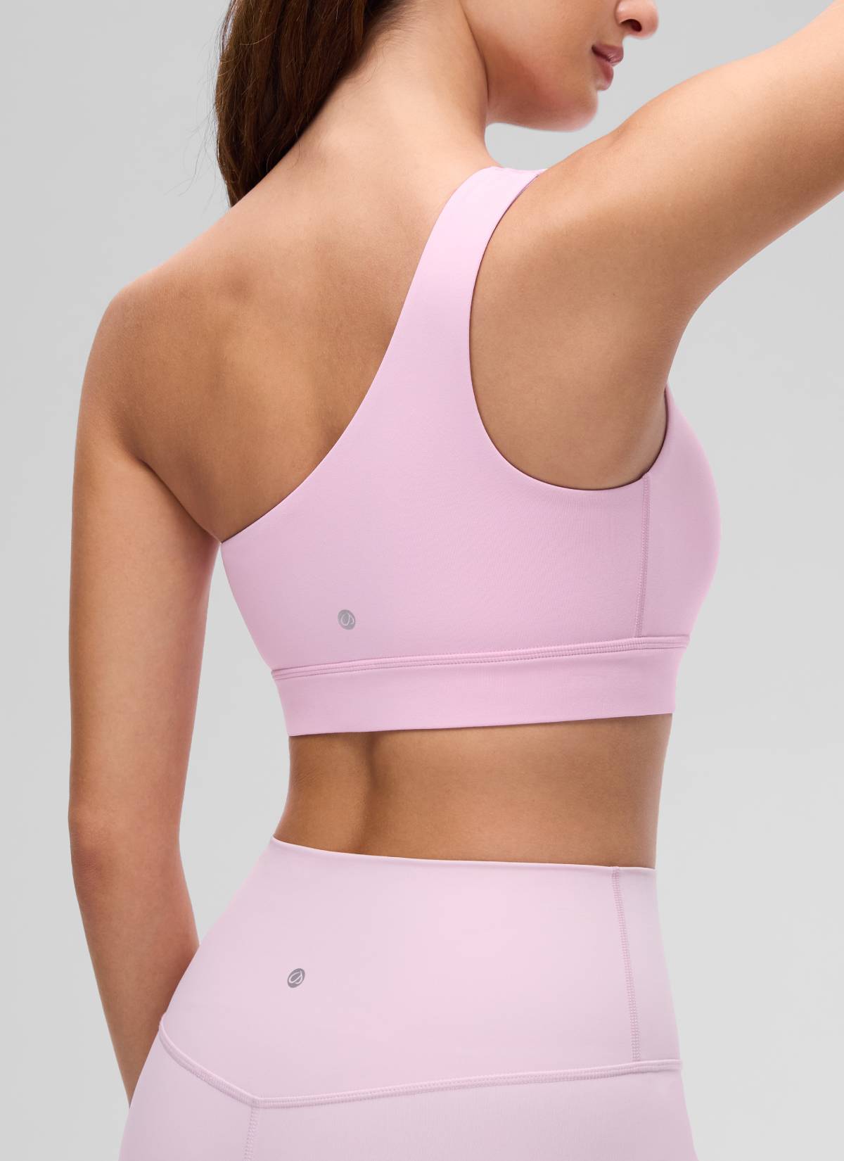 CRZ YOGA Butterluxe حمالة صدر رياضية نسائية بكتف واحد، غير متماثلة، مبطنة، لون فيتا بينك