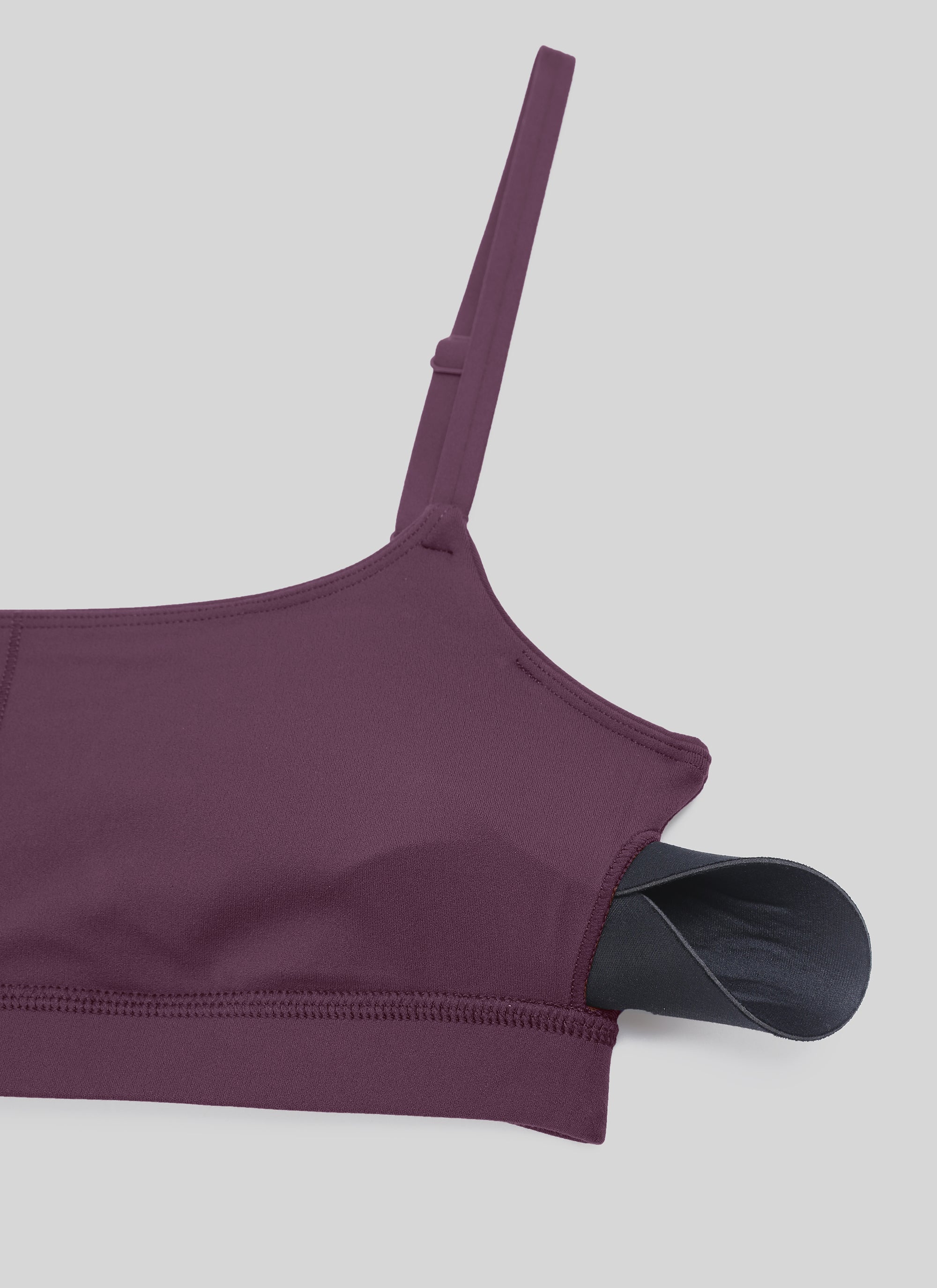 CRZ YOGA Womens Butterluxe Adjustable Spaghetti Strap Scoop Neck Bra Grape Thistle Purple