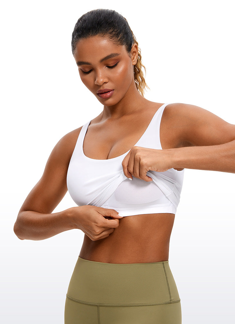 قميص نسائي ضيق من CRZ YOGA، بتصميم Butterluxe مع حمالة صدر Butterluxe وفتحة ظهر على شكل حرف U، أبيض