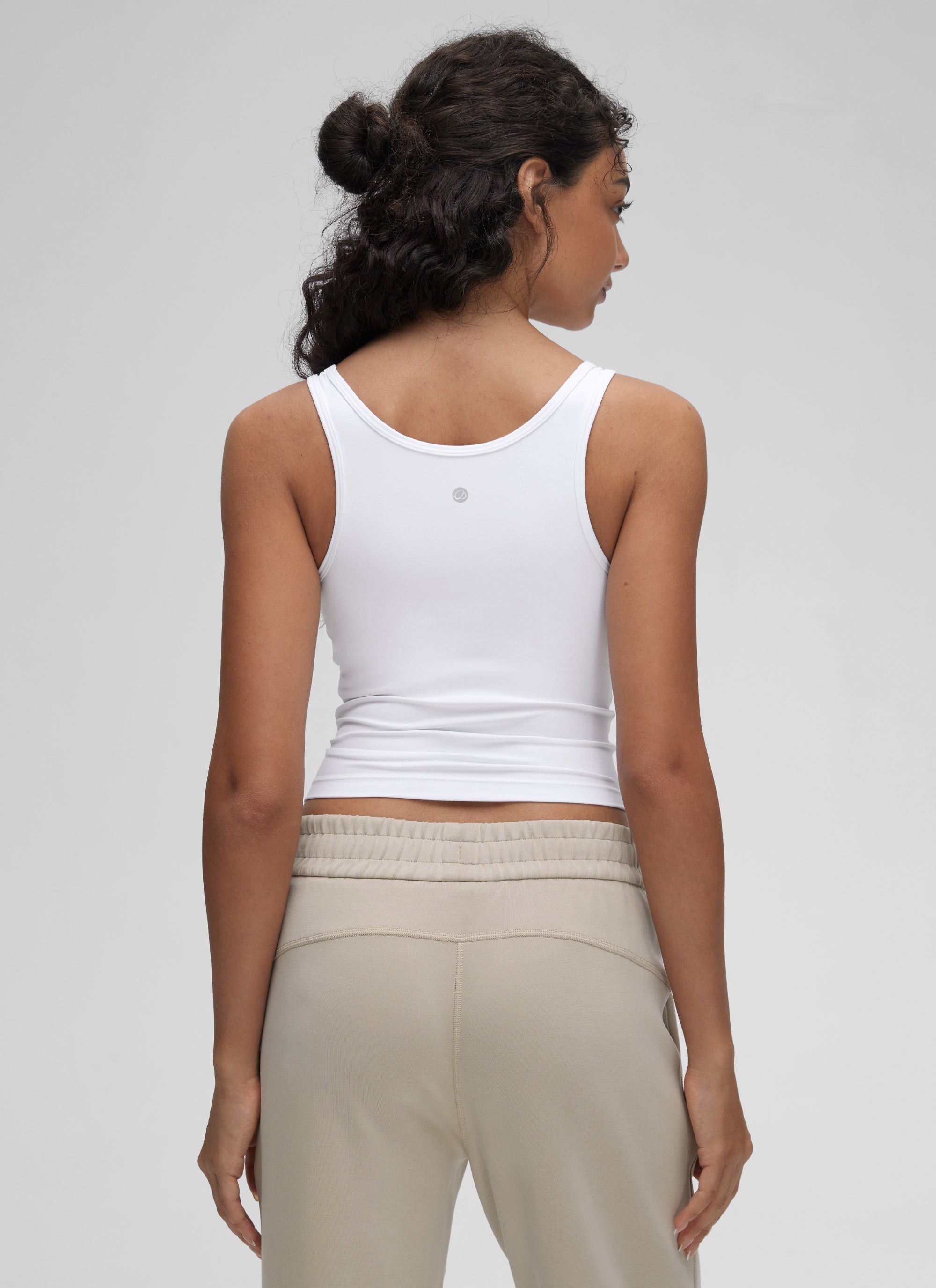 CRZ YOGA Women's Yoga Butterluxe Tight Fit Tank Tops Racerback White