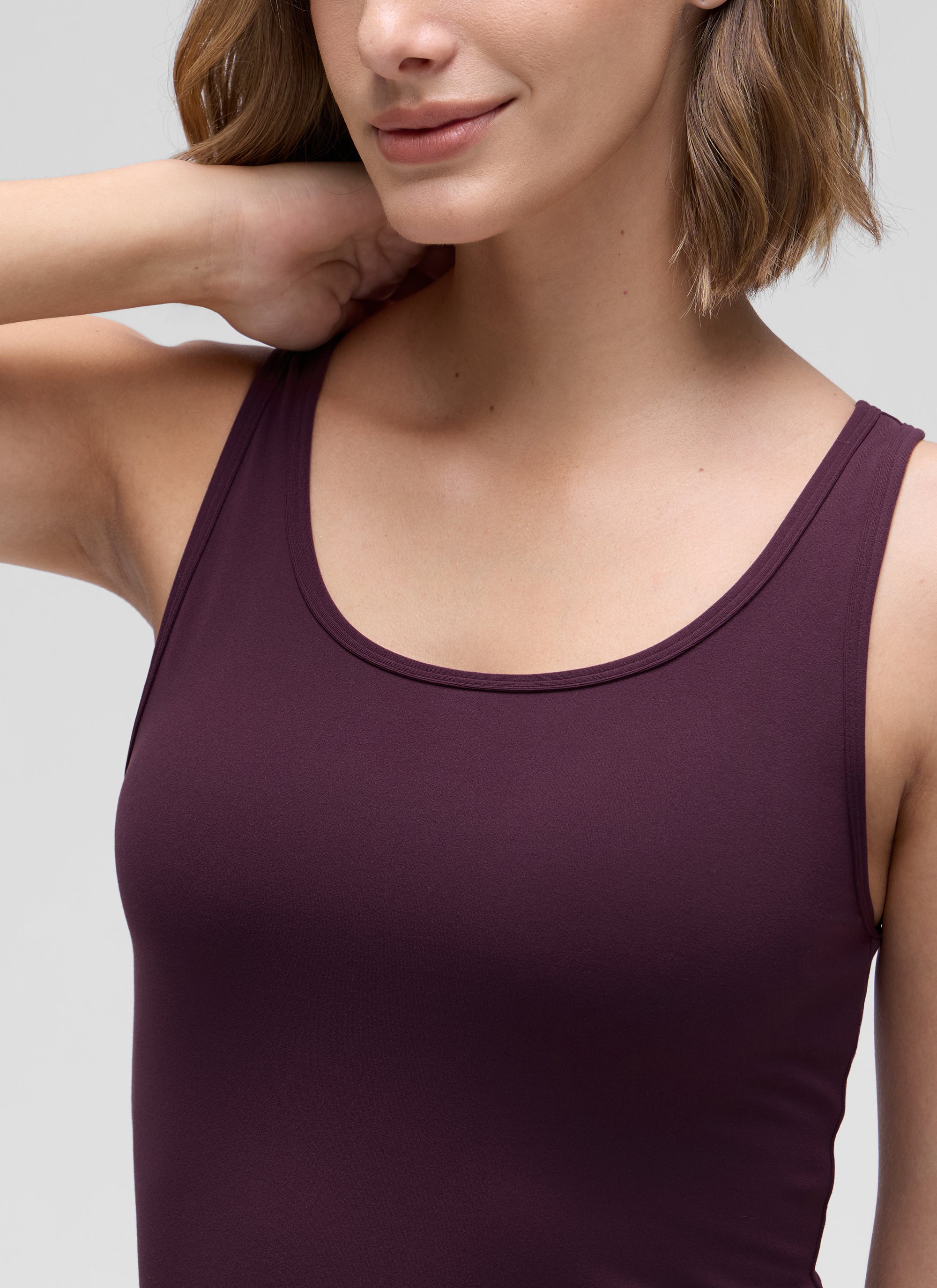 CRZ YOGA Women's Yoga Butterluxe Tight Fit Tank Tops Racerback Deep Purple