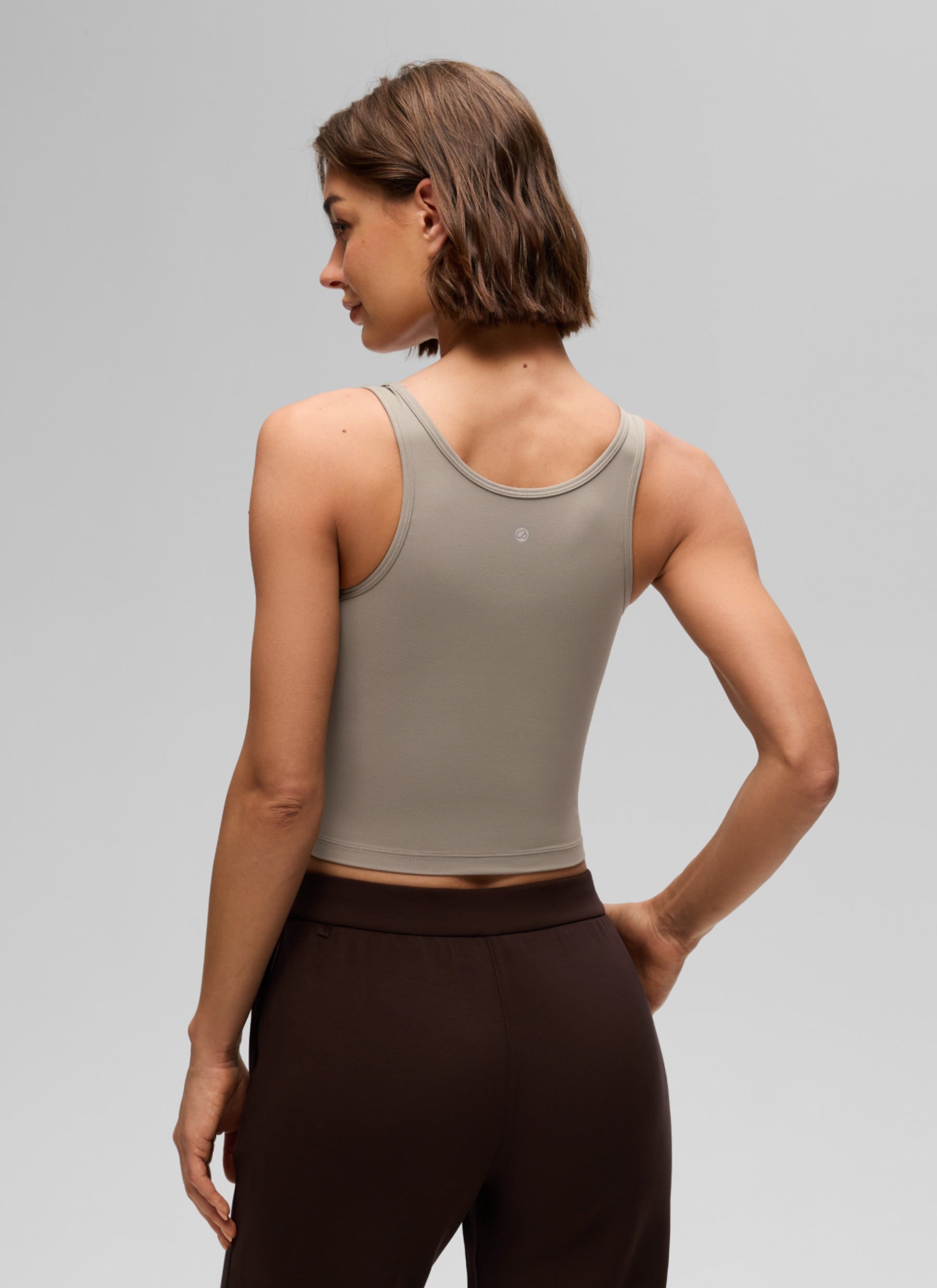 CRZ YOGA Women's Yoga Butterluxe Tight Fit Tank Tops Racerback Warm Ash Grey