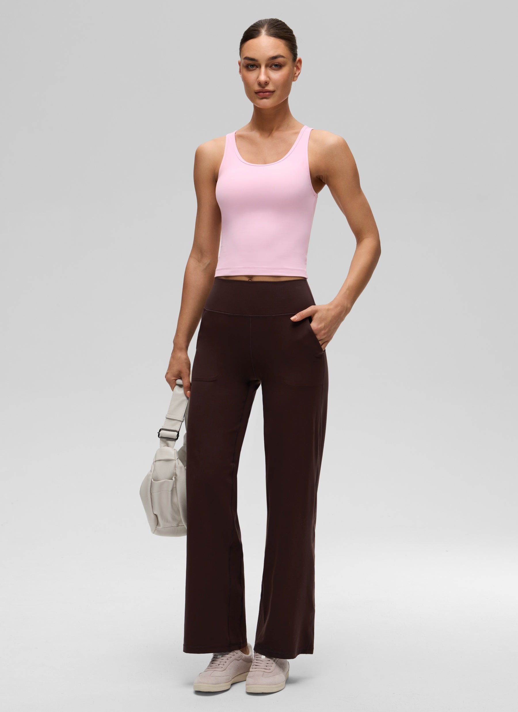 CRZ YOGA Women's Yoga Butterluxe Tight Fit Tank Tops Racerback Pink Peony