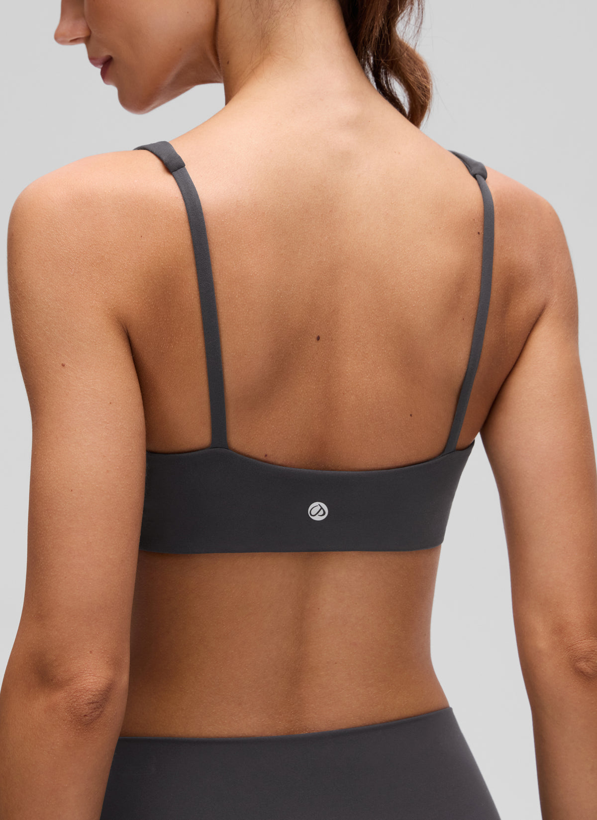 CRZ YOGA Women Butterluxe Square Neck Cami Padded Mini Bra Mysterious Grey @model_info:G