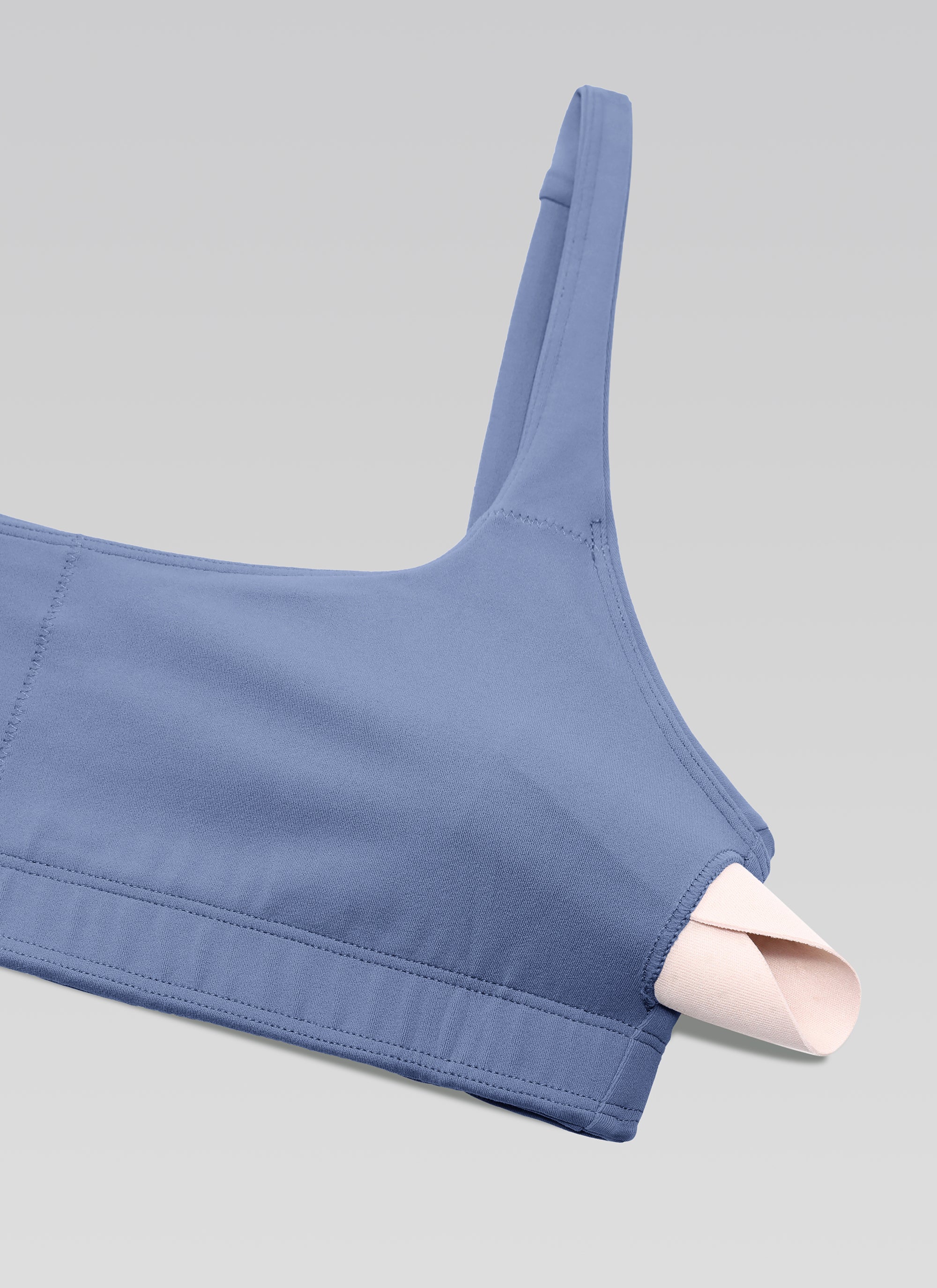CRZ YOGA Women Butterluxe Square Neck Cami Padded Mini Bra Oasis Blue