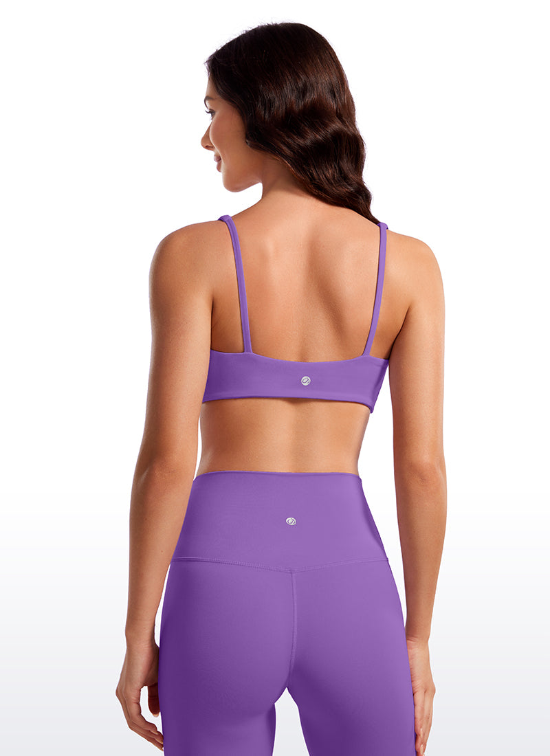 CRZ YOGA Women Butterluxe Square Neck Cami Padded Mini Bra Royal Lilac @model_info:Alice