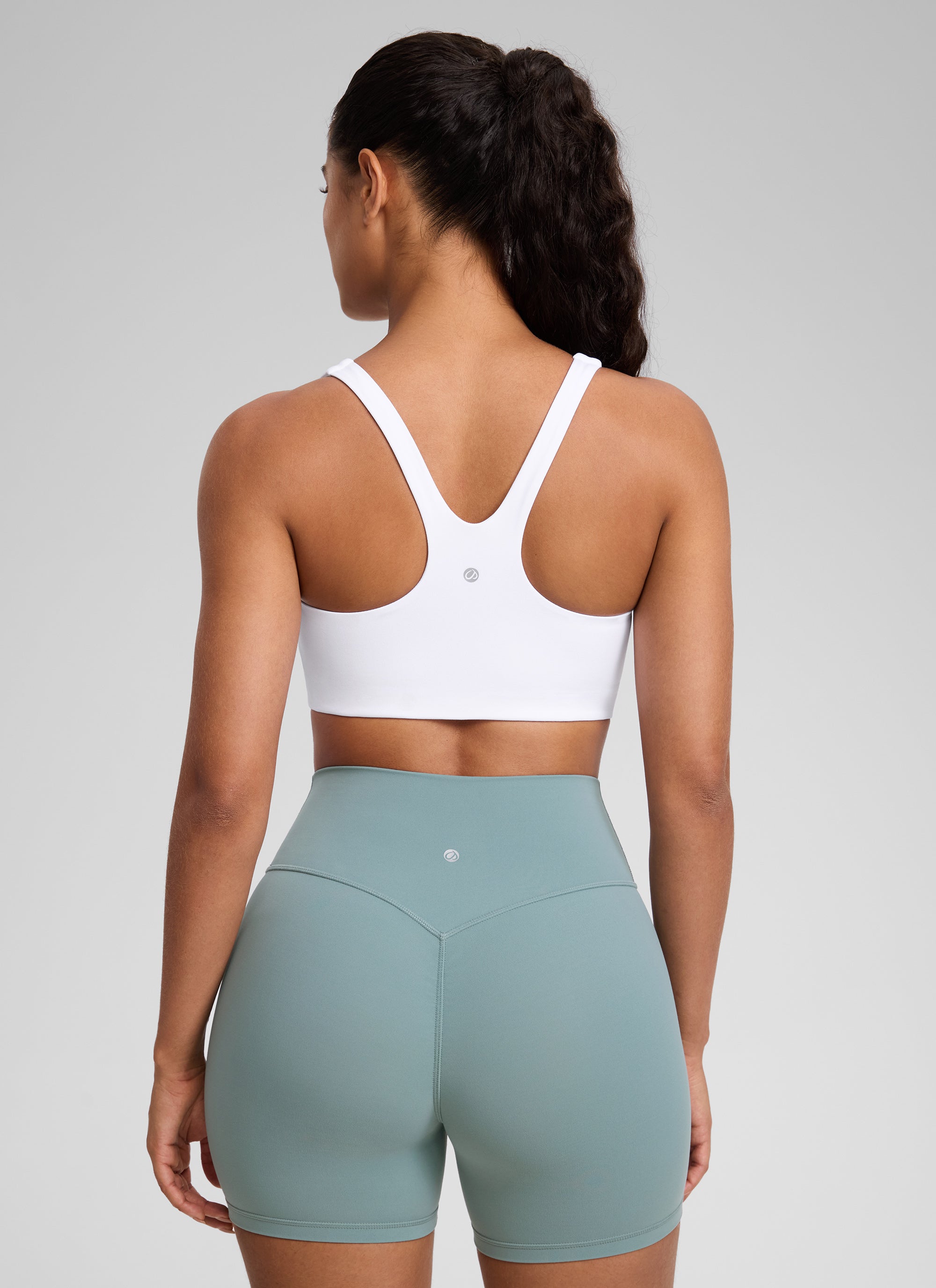 حمالة صدر رياضية لليوغا CRZ YOGA نسائي Butterlift برقبة مربعة مبطنة بطبقتين - أبيض