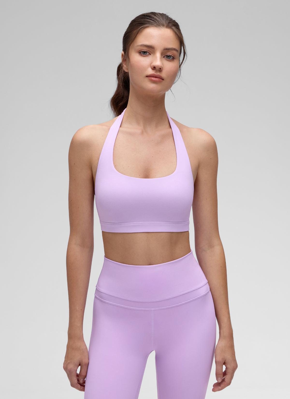 CRZ YOGA Womens Yoga Scoop Neck Padded Open Back Sports Bras Elfin Purple @model_info:Kerr