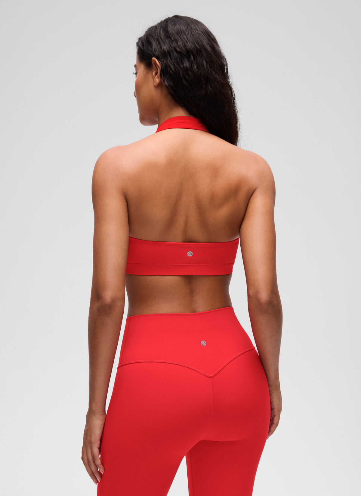 CRZ YOGA Womens Yoga Scoop Neck Padded Open Back Sports Bras Deep Red @model_info:C